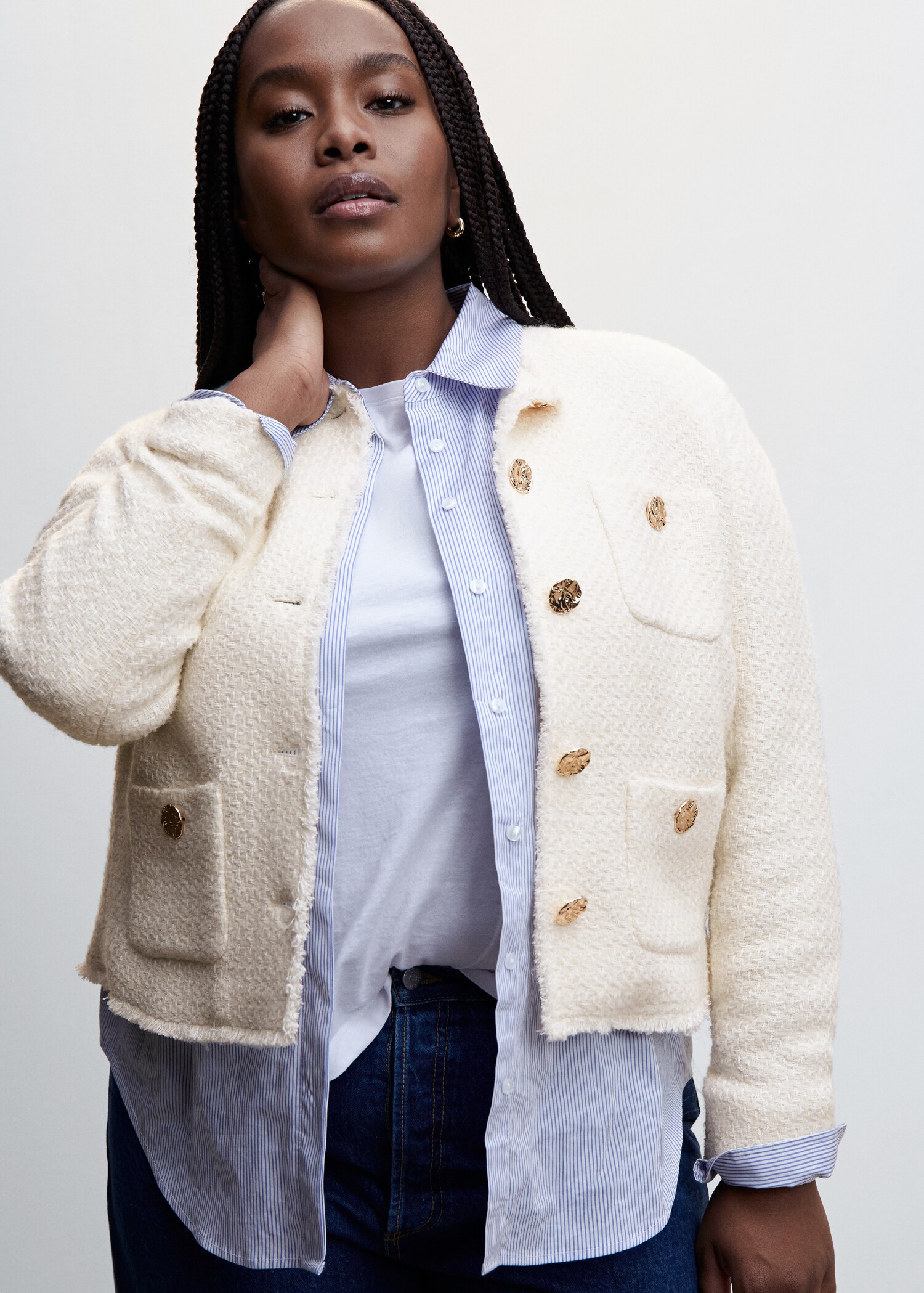 Chaqueta tweed bolsillos - Detalle del artículo 5