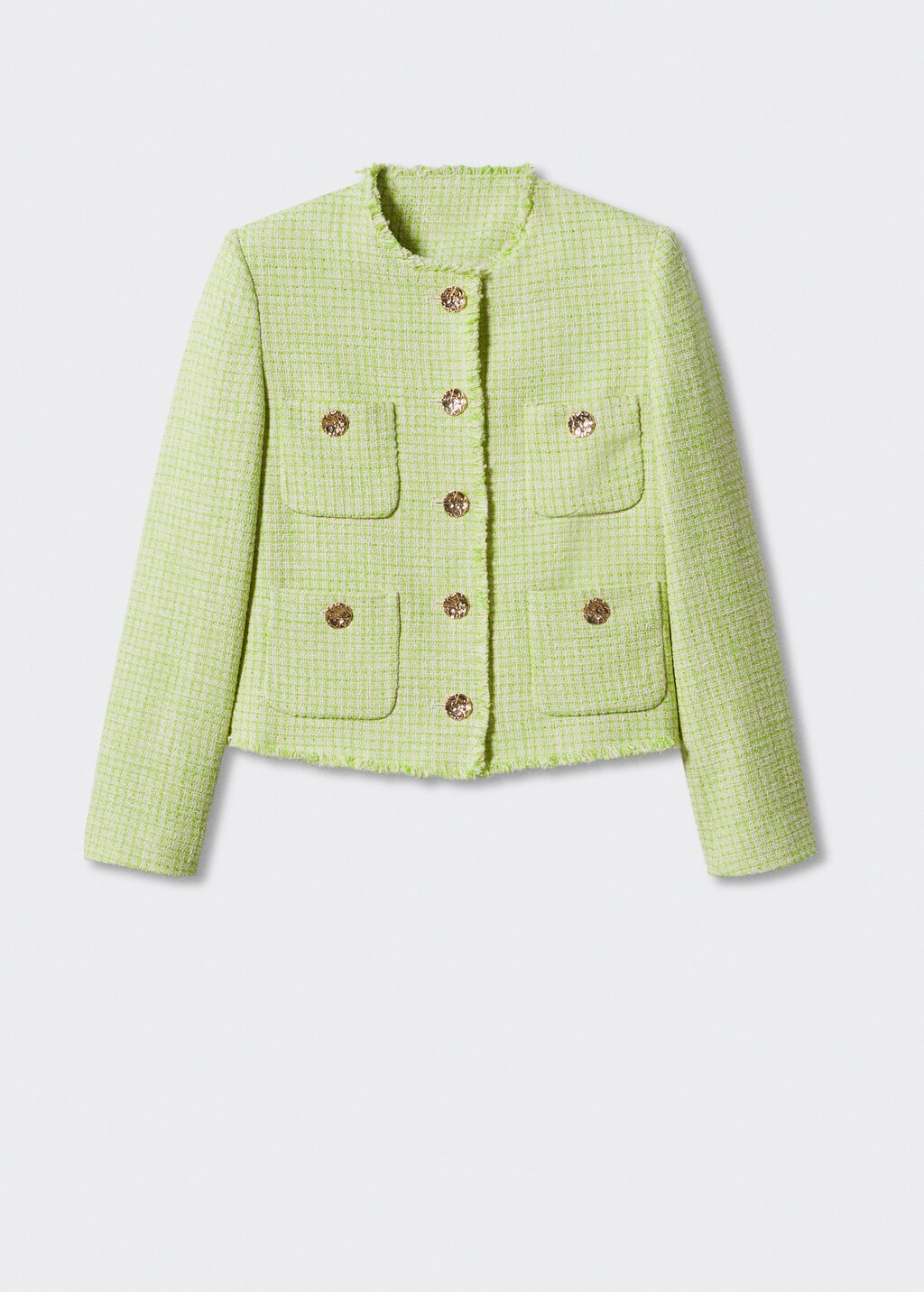 ★ETMON★ Curved Round Tweed Jacket Light Green 5004301470 에트몽(ETMON)