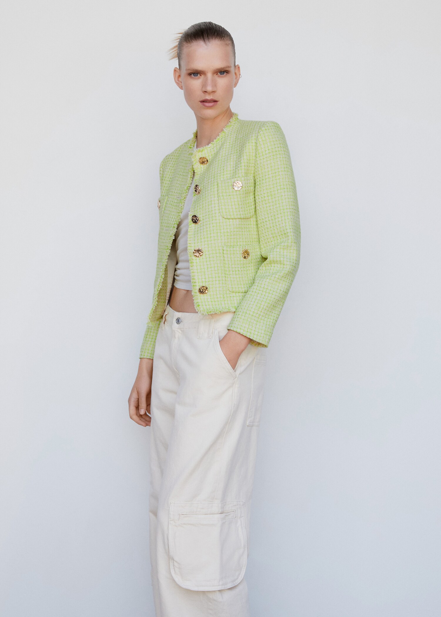 Chaqueta tweed bolsillos - Detalle del artículo 2