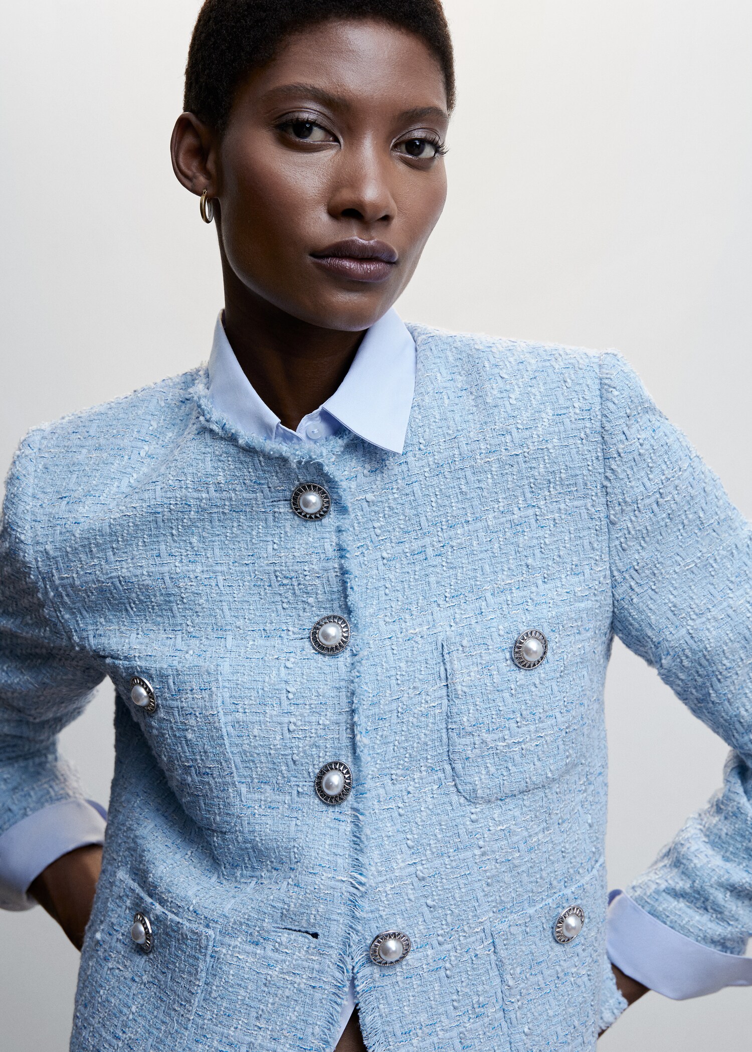 Chaqueta tweed bolsillos - Detalle del artículo 1