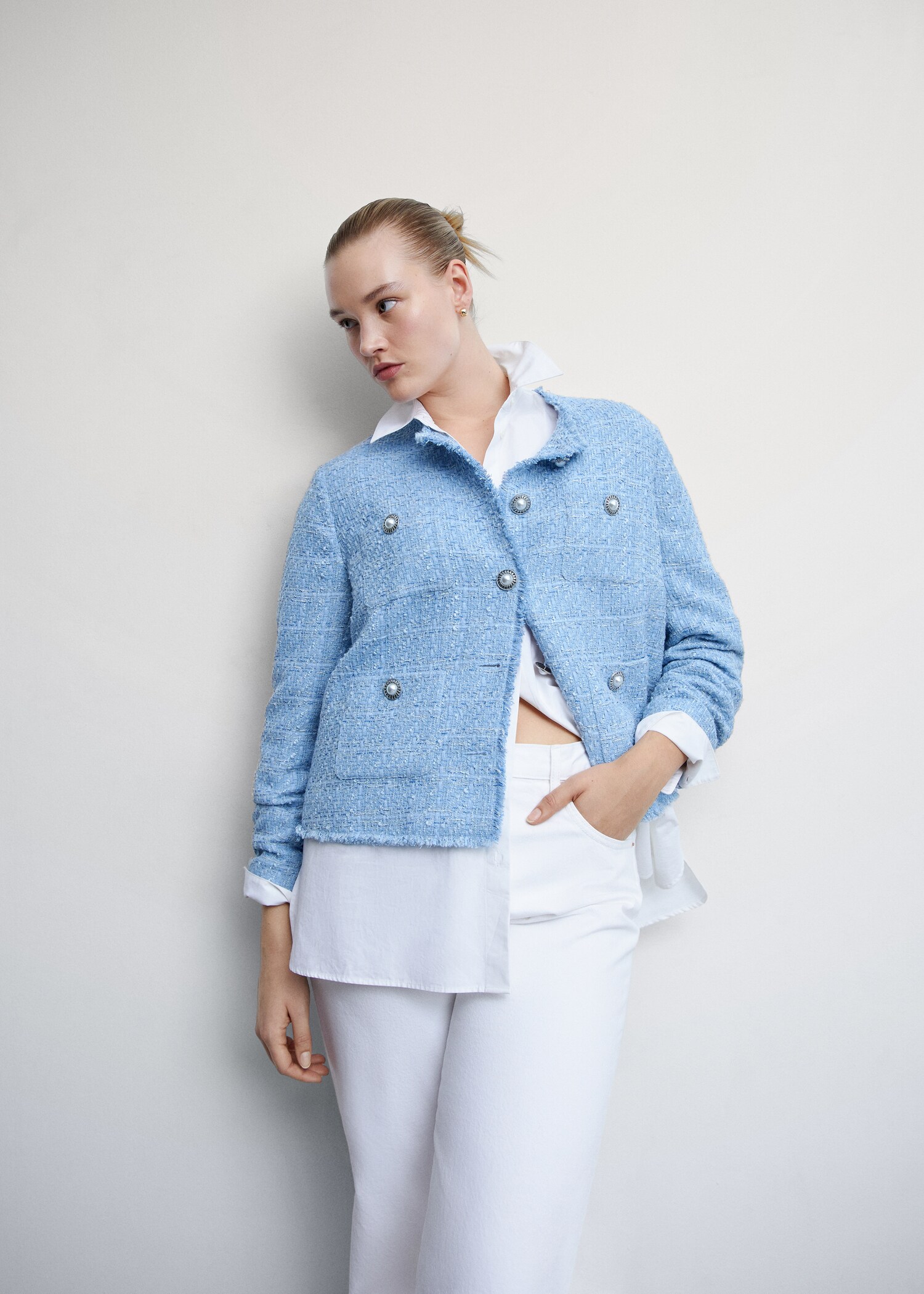 Chaqueta tweed bolsillos - Detalle del artículo 5