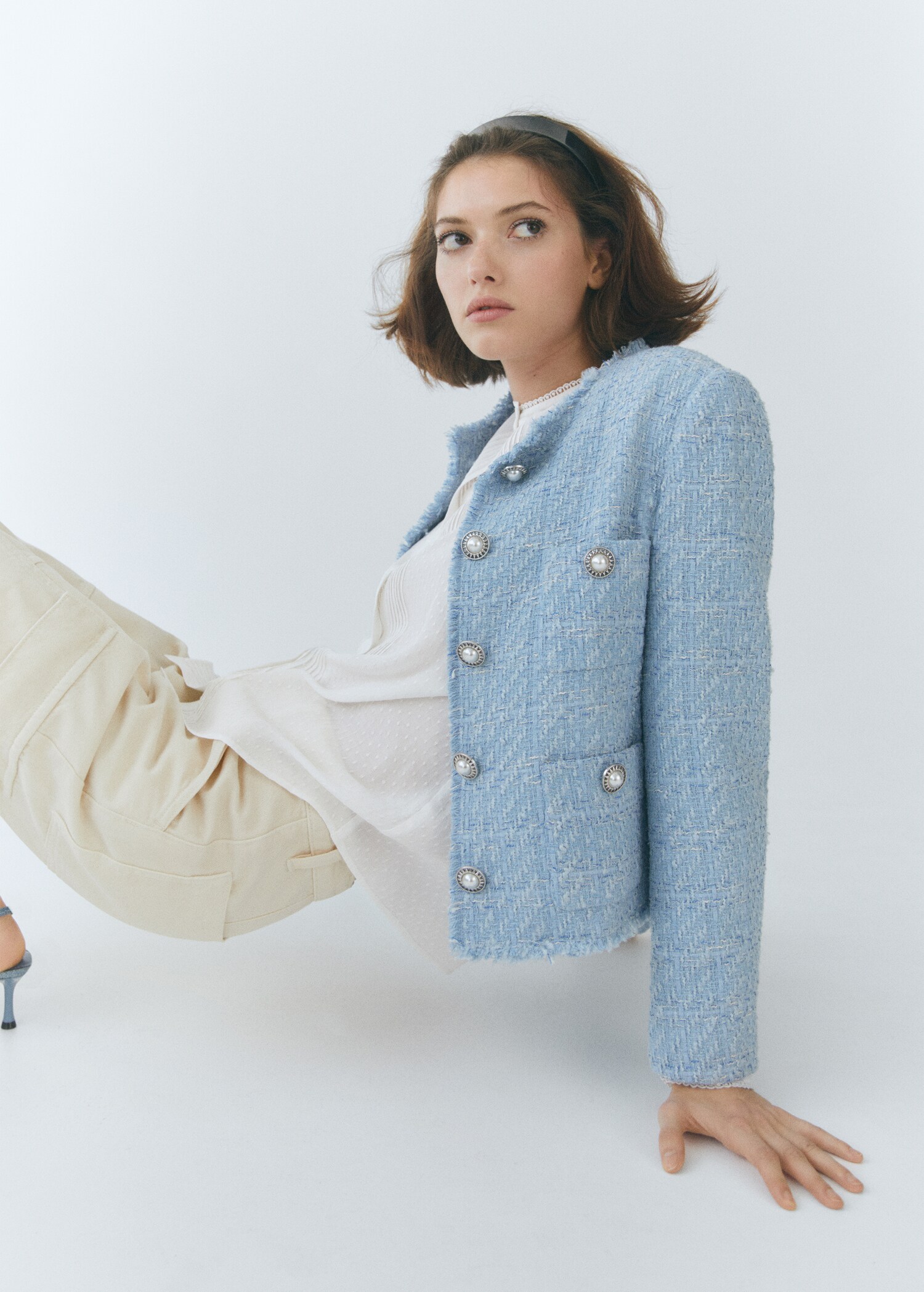 Chaqueta tweed bolsillos - Detalle del artículo 9