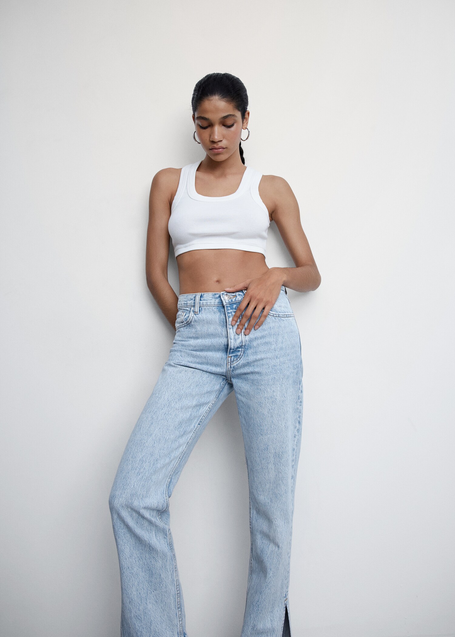 Jeans rectos tiro alto aberturas - Detalle del artículo 2