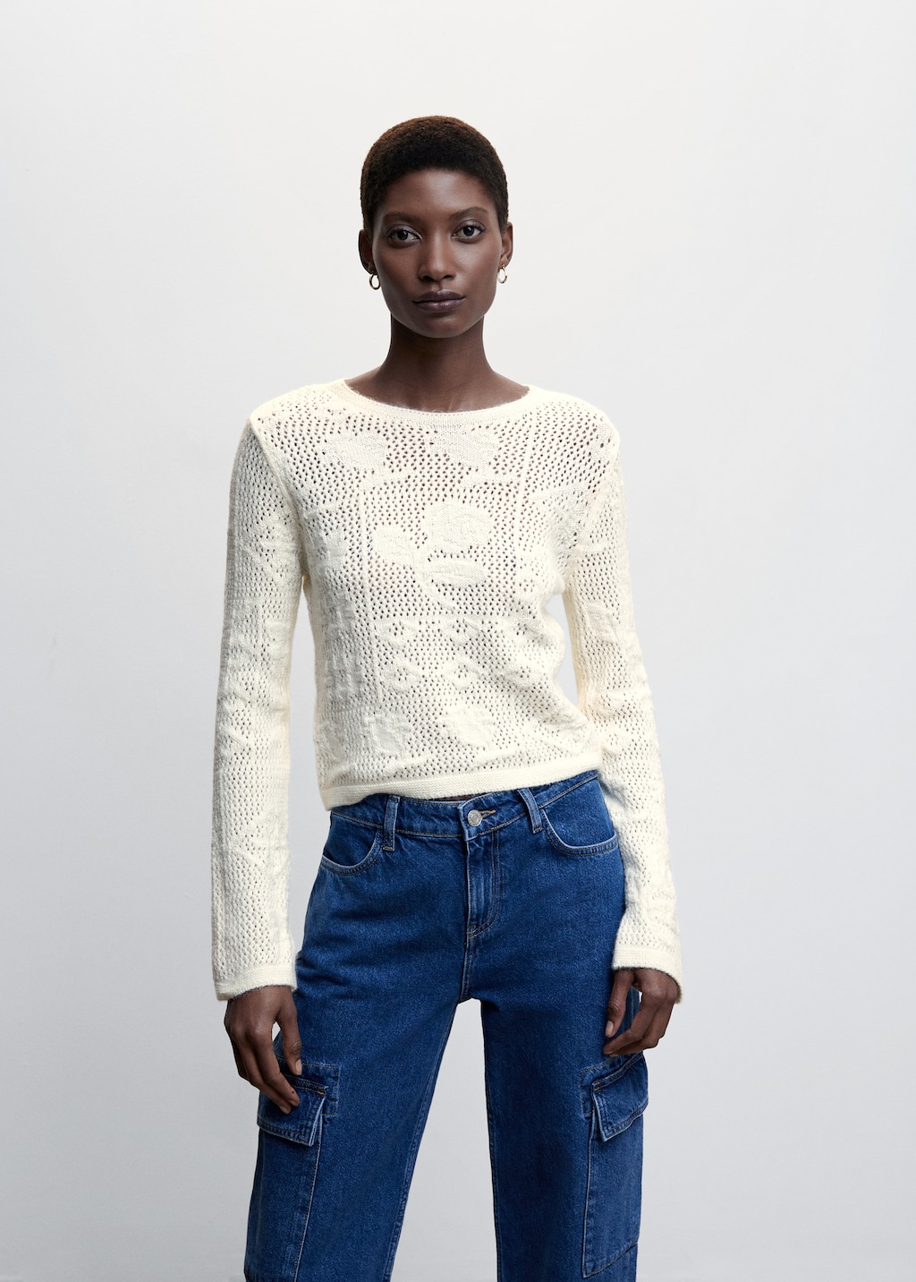 Flowers knit sweater Women MANGO OUTLET United Kingdom