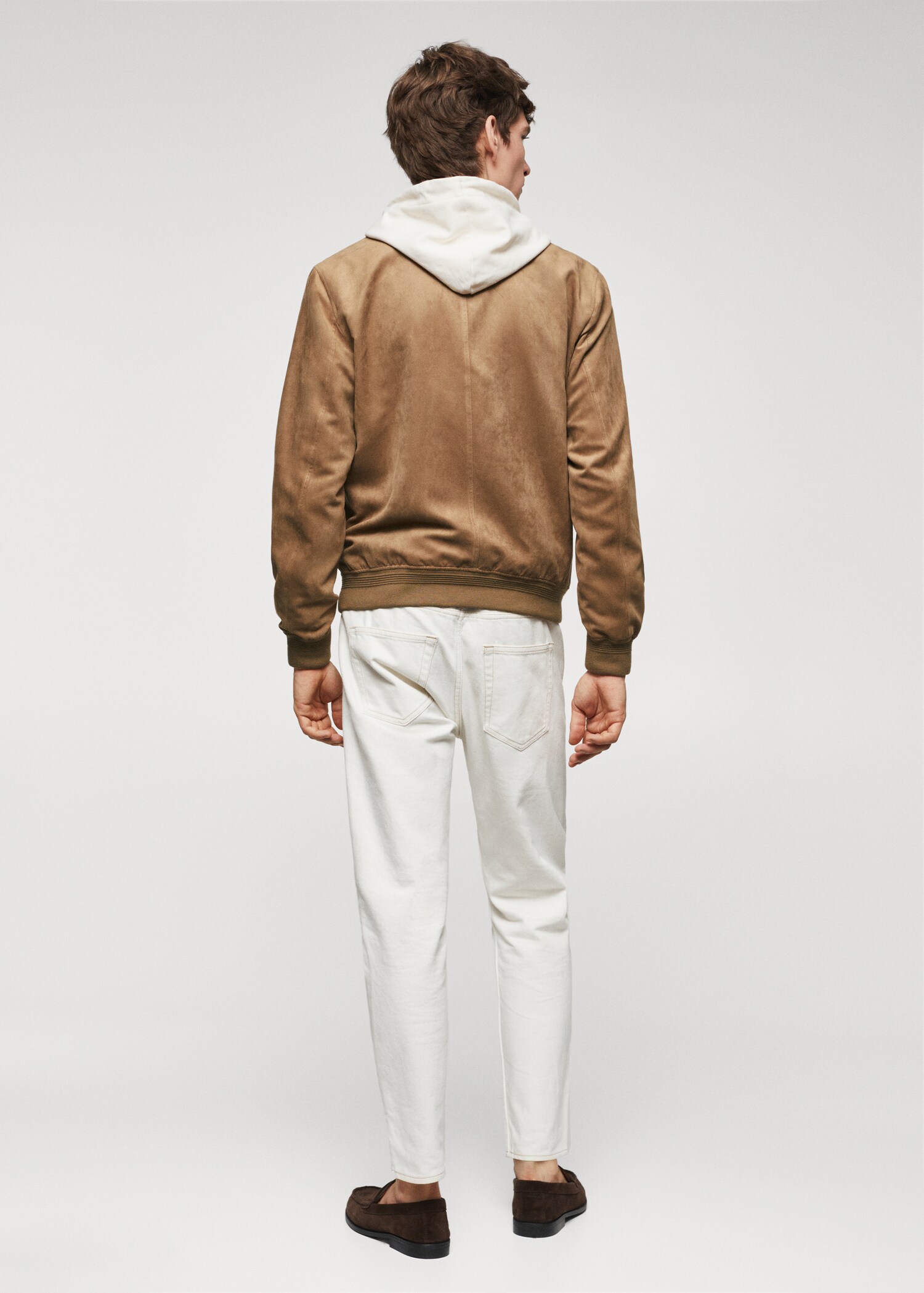 Suede-effect bomber jacket - Reverse of the article