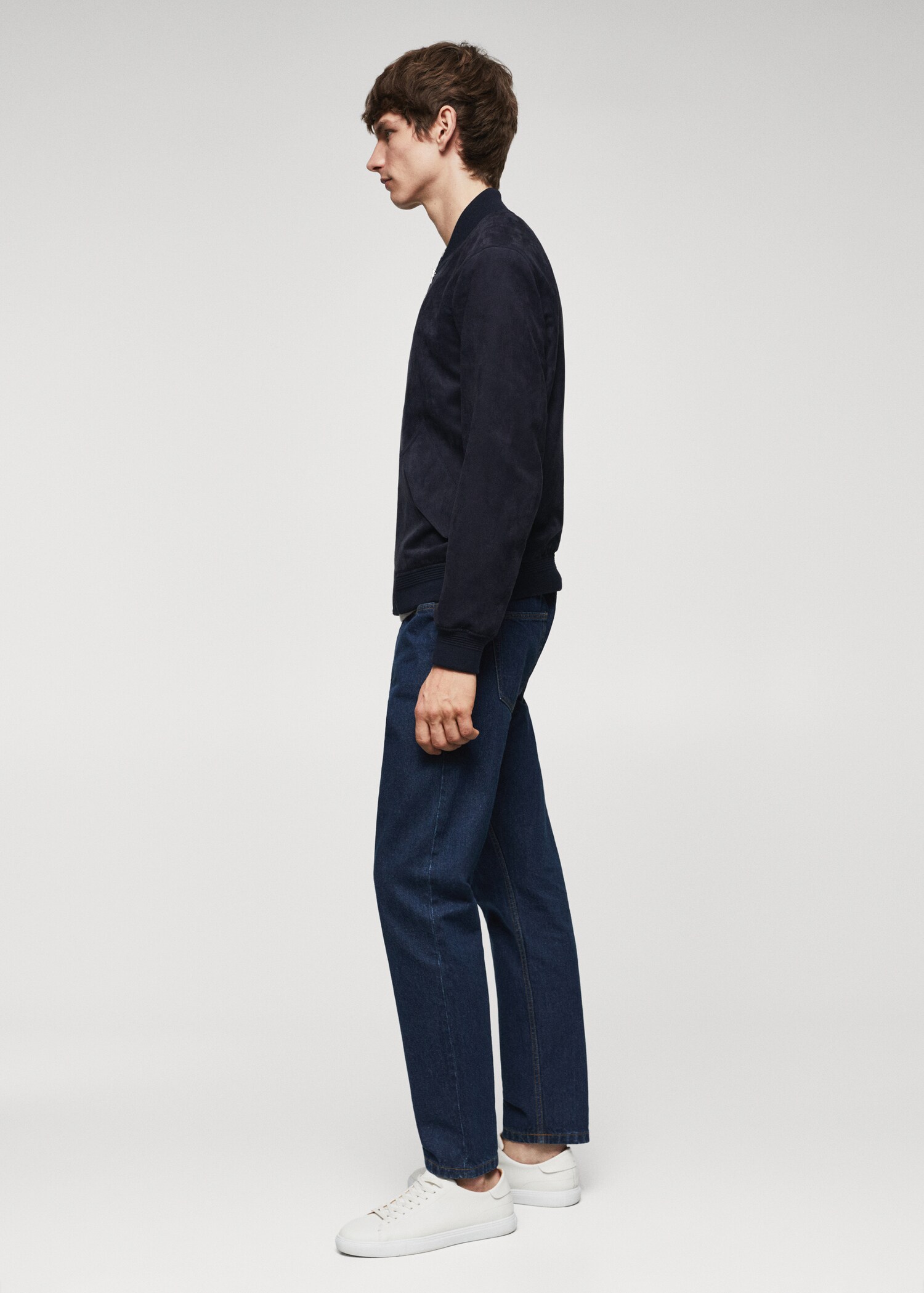 Suede-effect bomber jacket - Details of the article 6