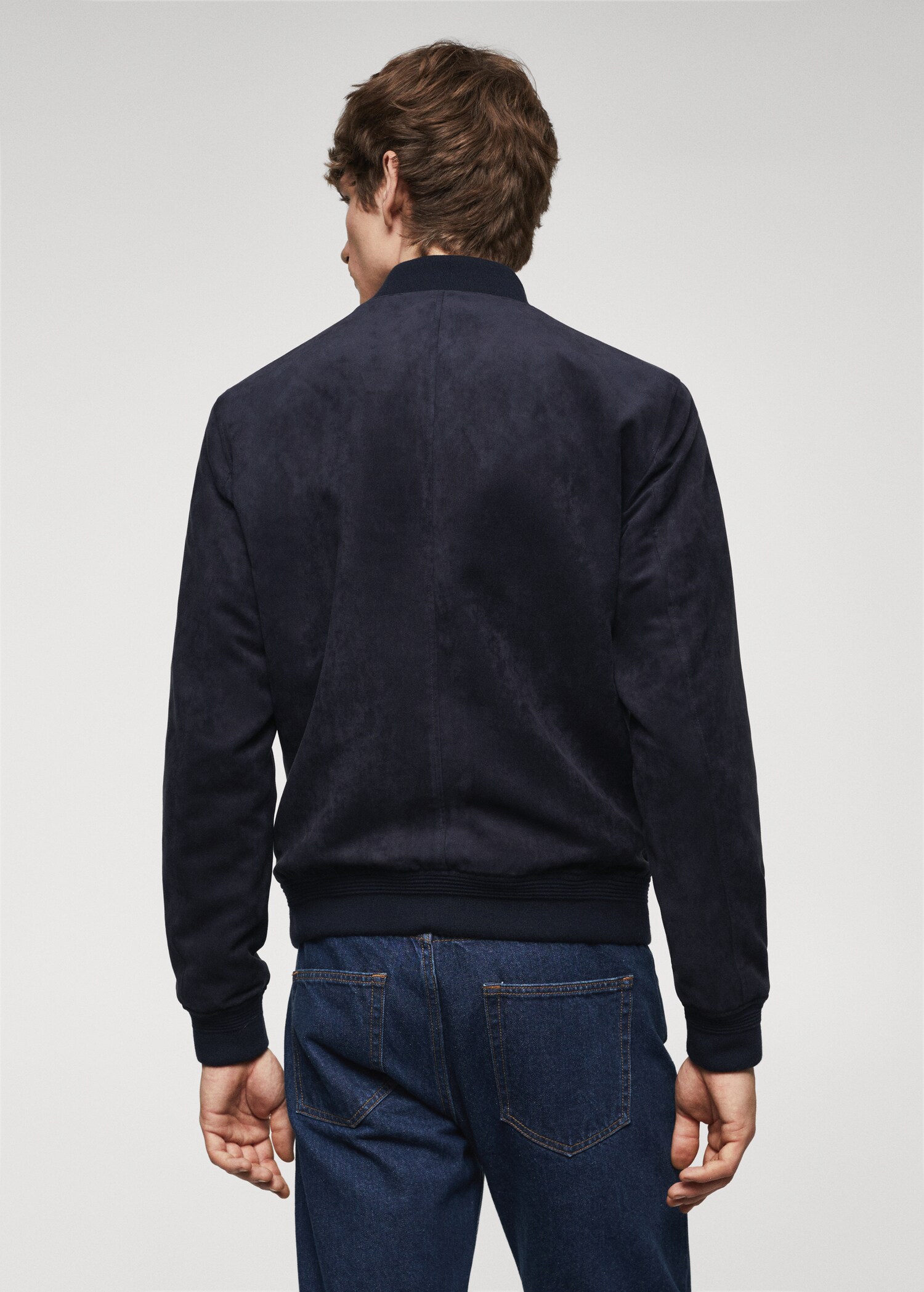 Suede-effect bomber jacket - Reverse of the article