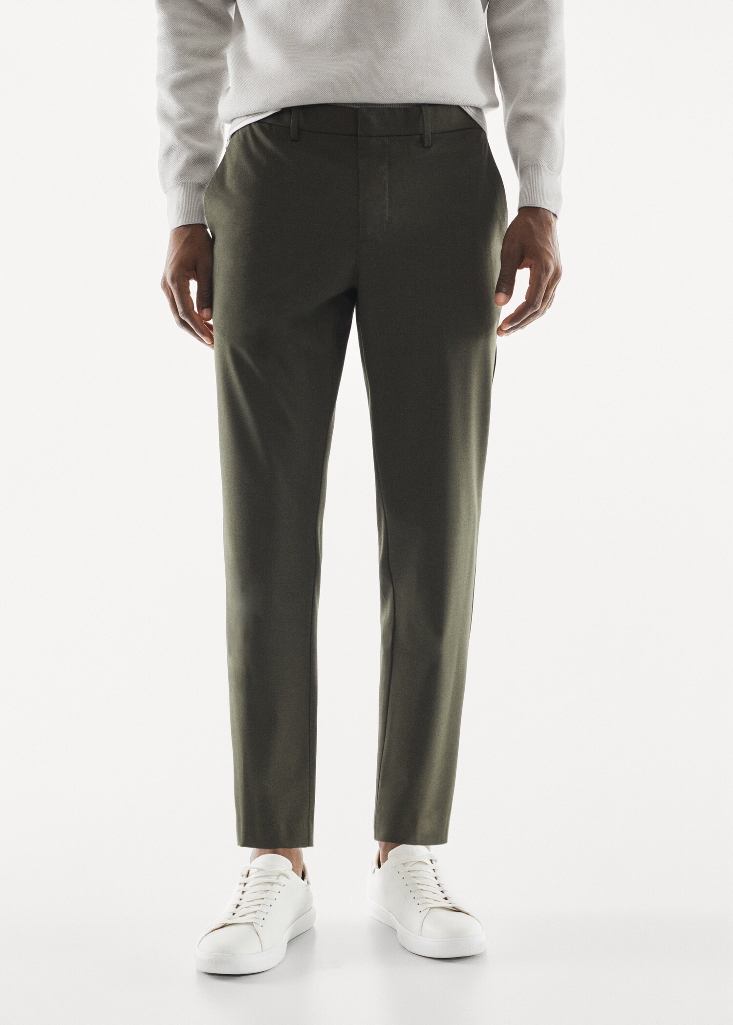 Tapered fit stretch trousers - Medium plane