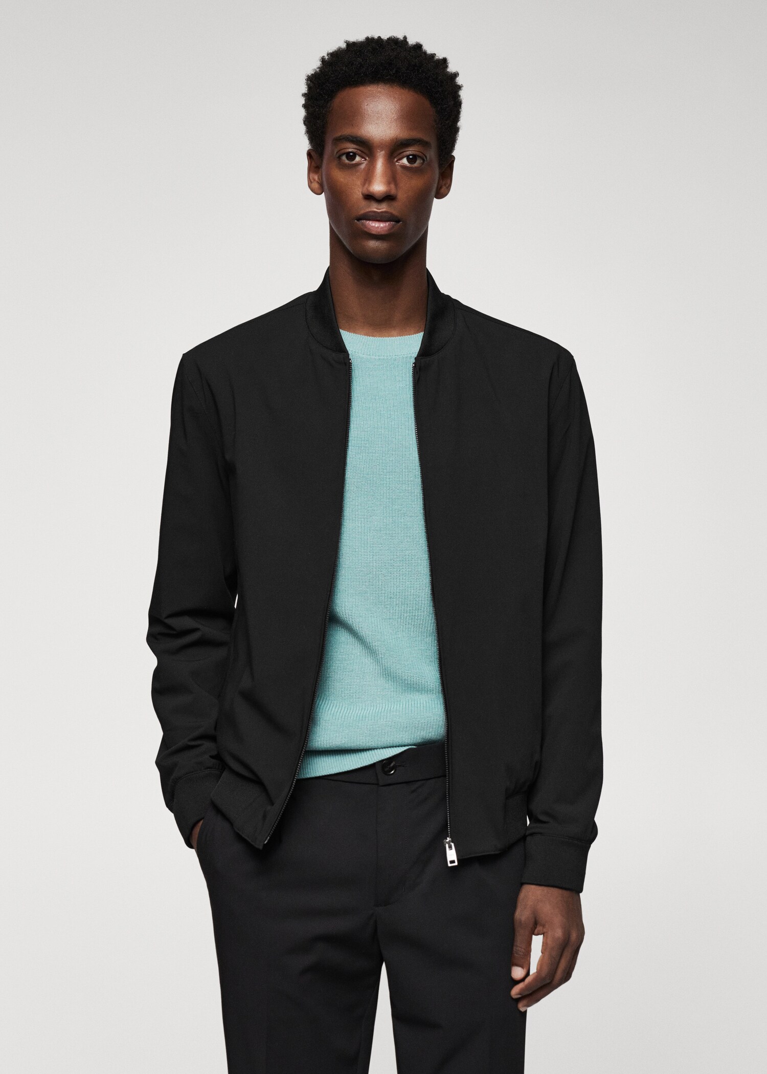 Technical fabric bomber jacket - Medium plane