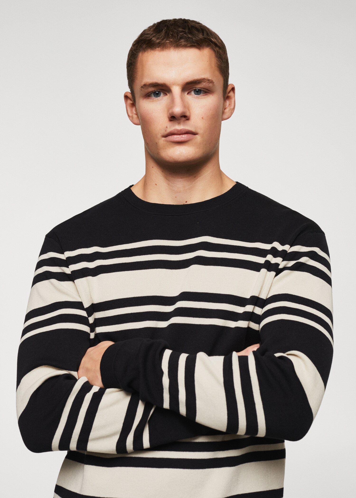 Striped cotton sweater - Details of the article 1