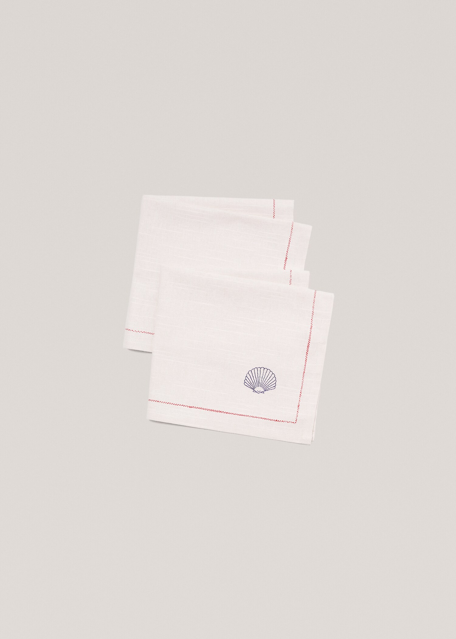 Pack of 2 embroidered trim napkins 45x45cm - Details of the article 1