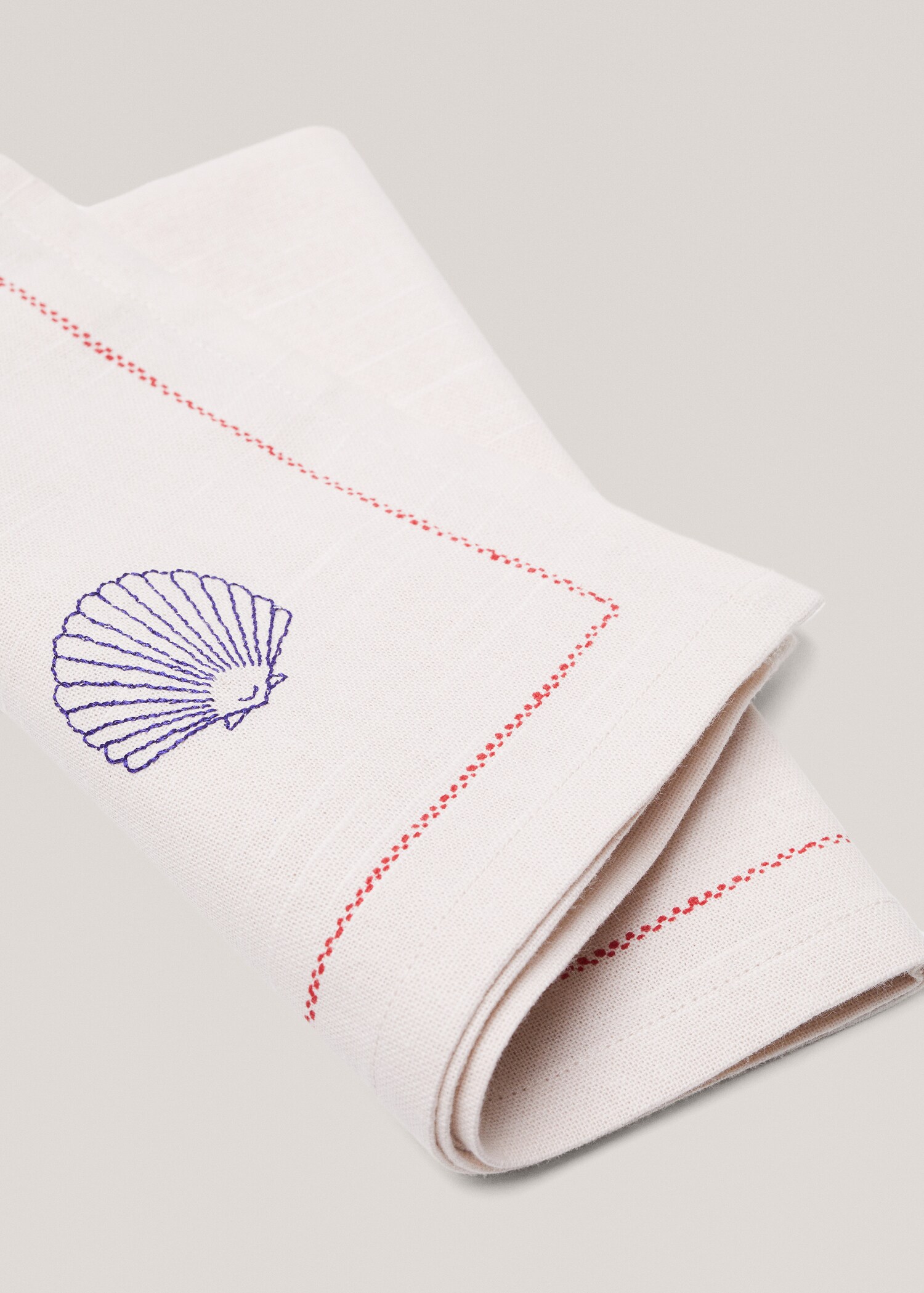 Pack of 2 embroidered trim napkins 45x45cm - Details of the article 2