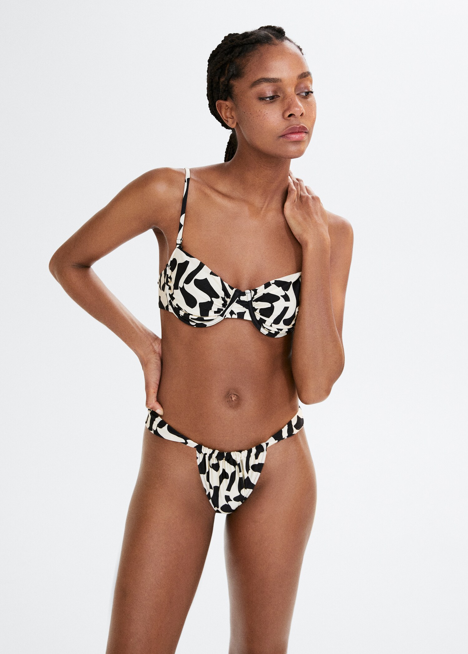 Gemusterte Bikini-Hose - Mittlere Ansicht