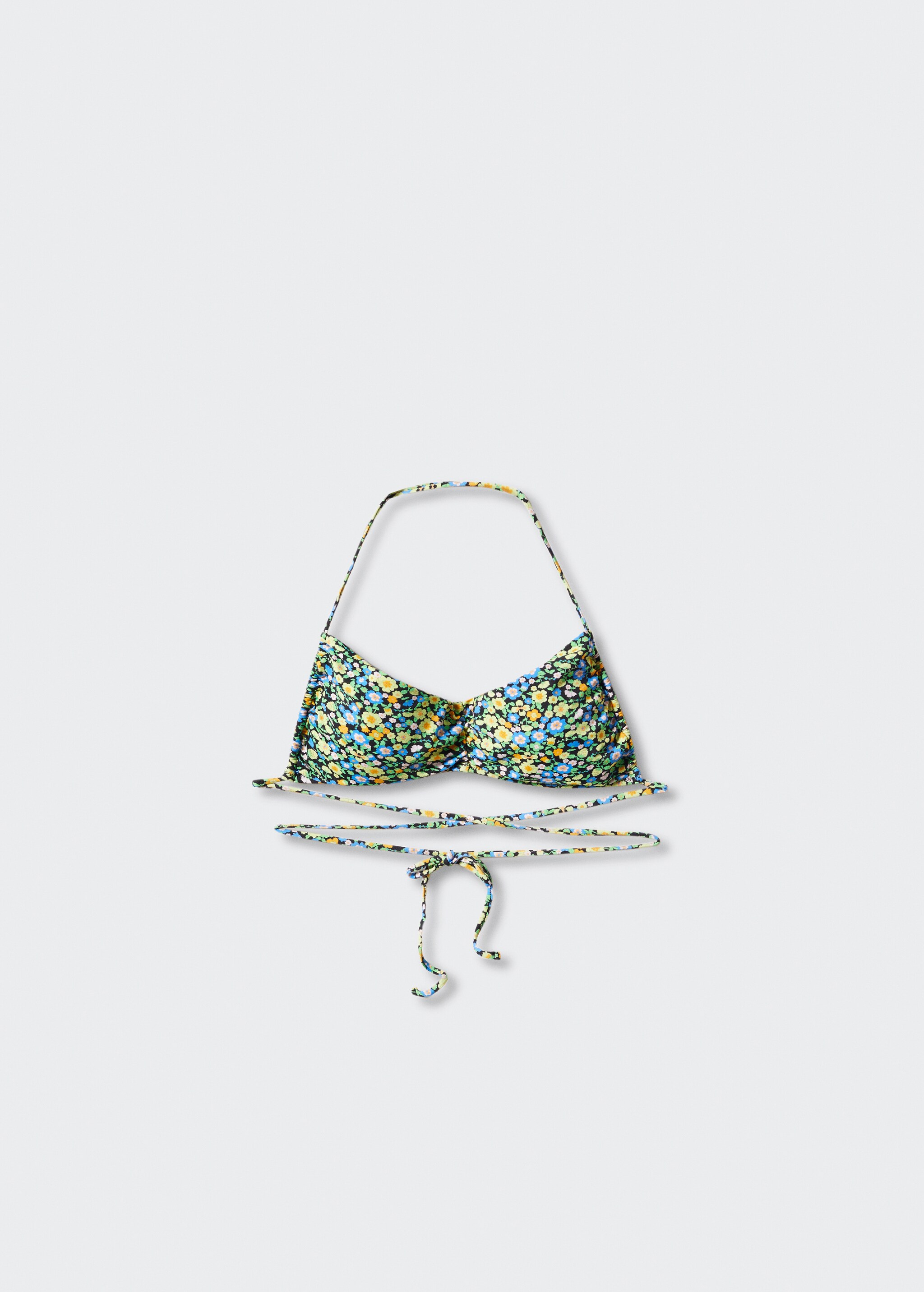 Bikini-Top mit blumenverzierten Trägern - Artikel ohne Model