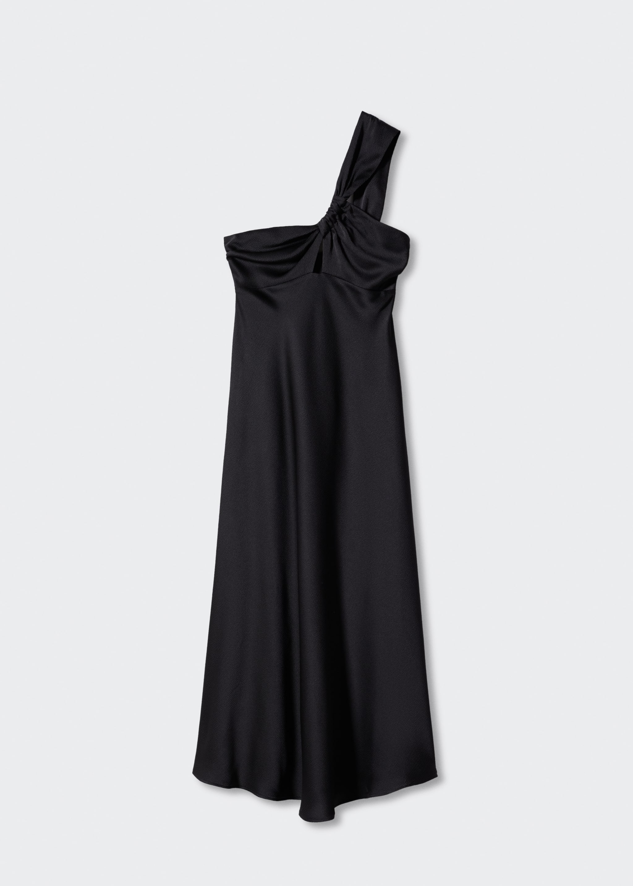 Asymmetrical black satin dress - Article without model