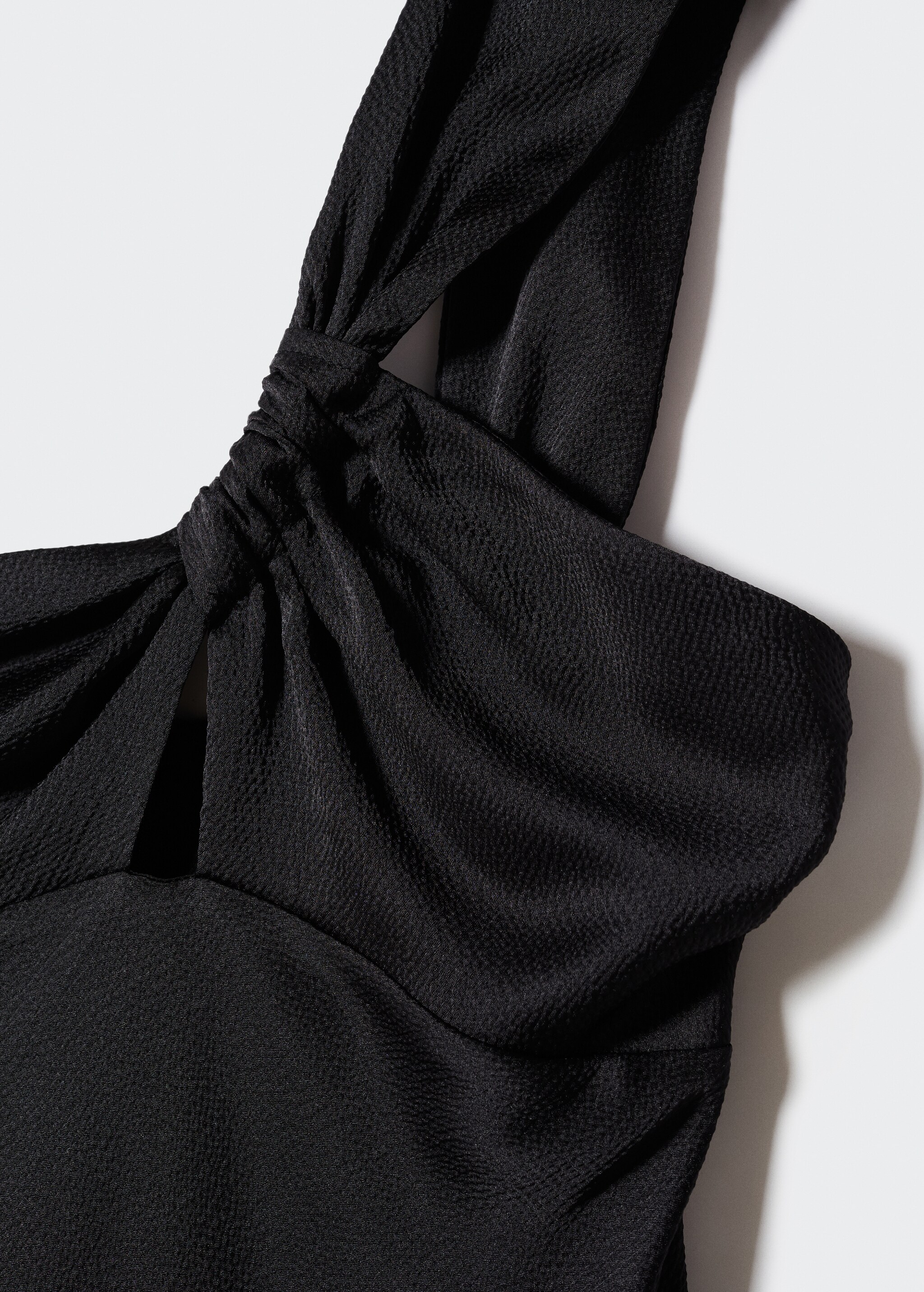 Asymmetrical black satin dress - Details of the article 8