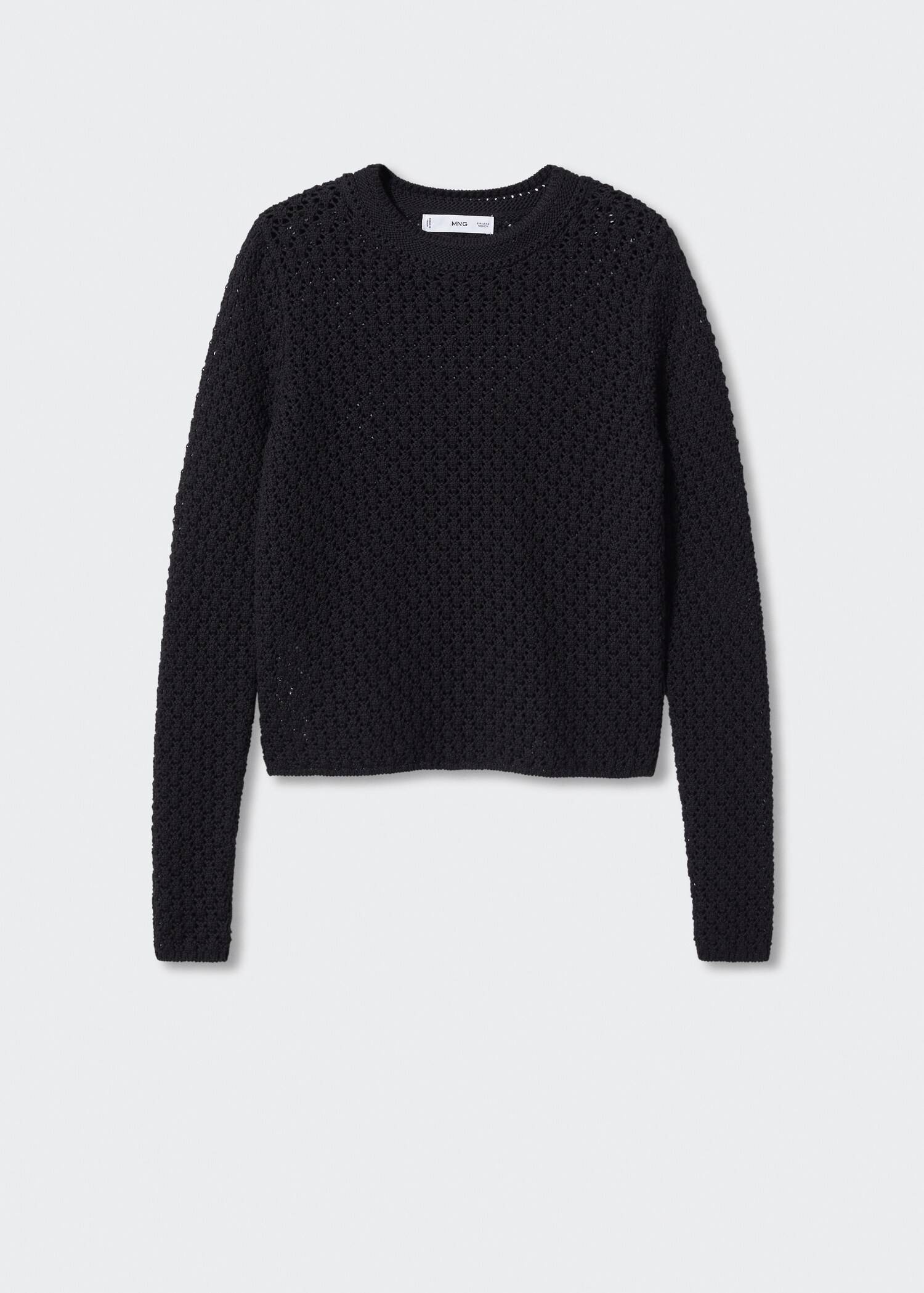 Short openwork knitted sweater - Article without model