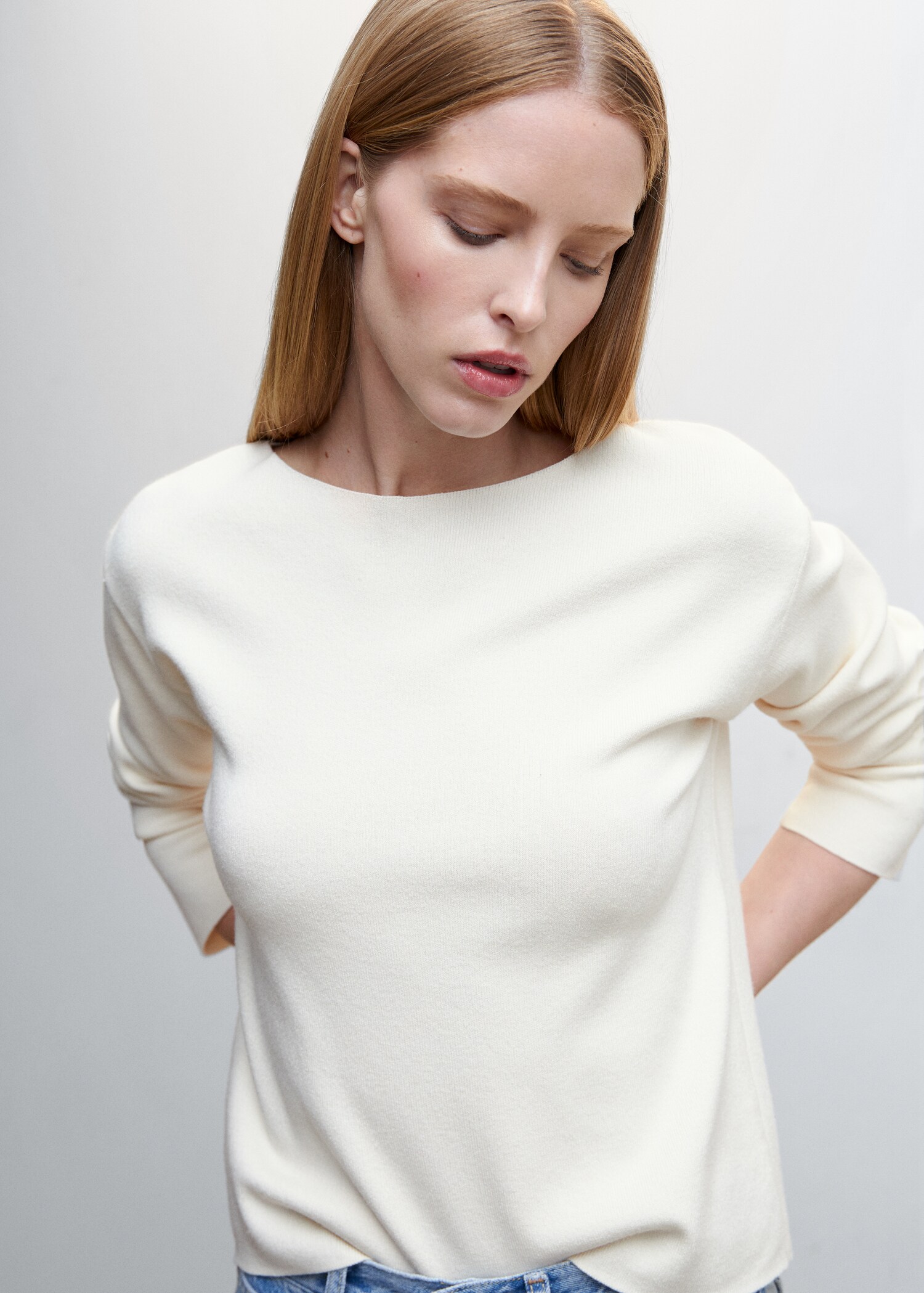 Pull-over maille fine col bateau - Détail de l'article 1