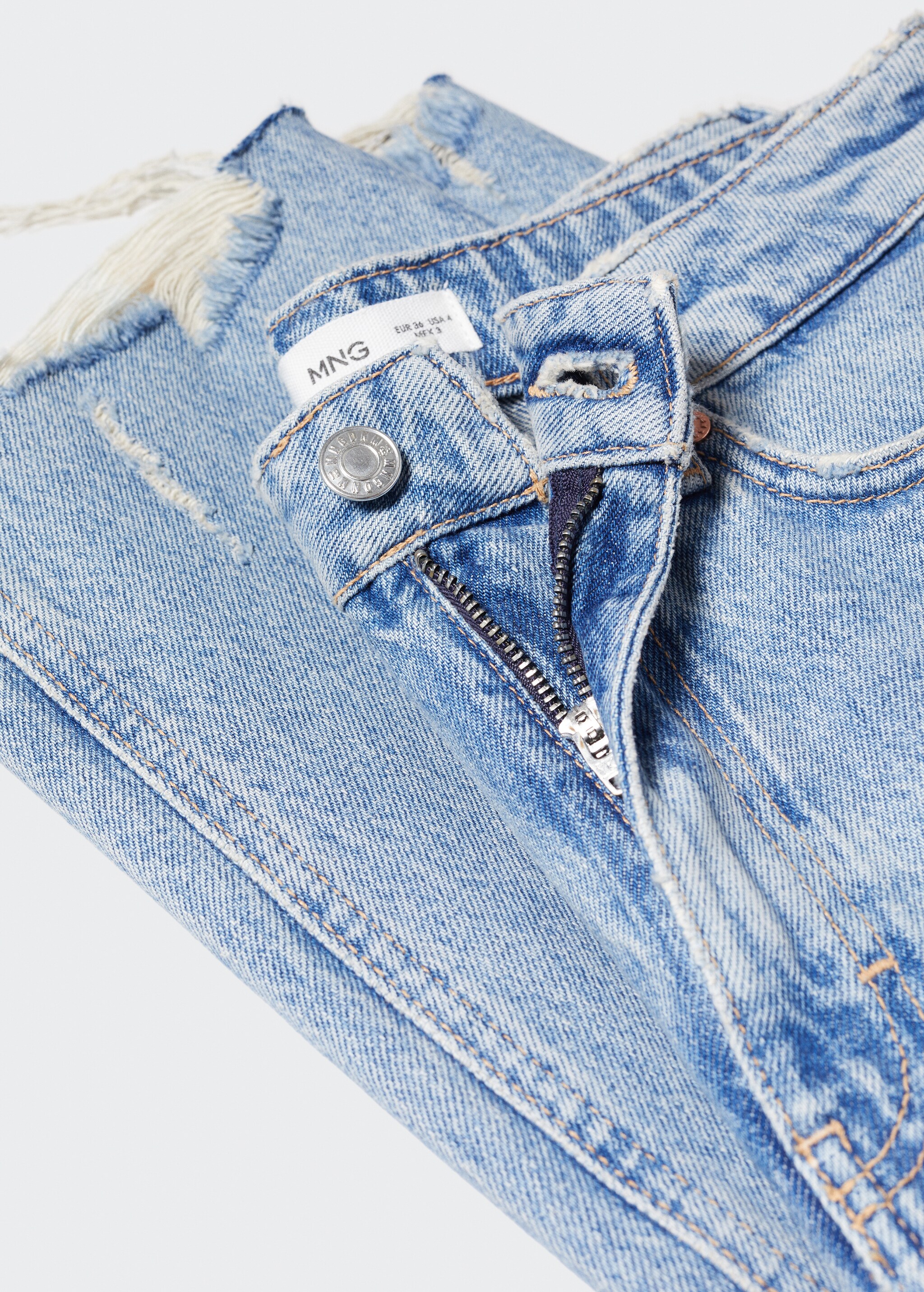 Ripped high-rise straight jeans - Details of the article 8