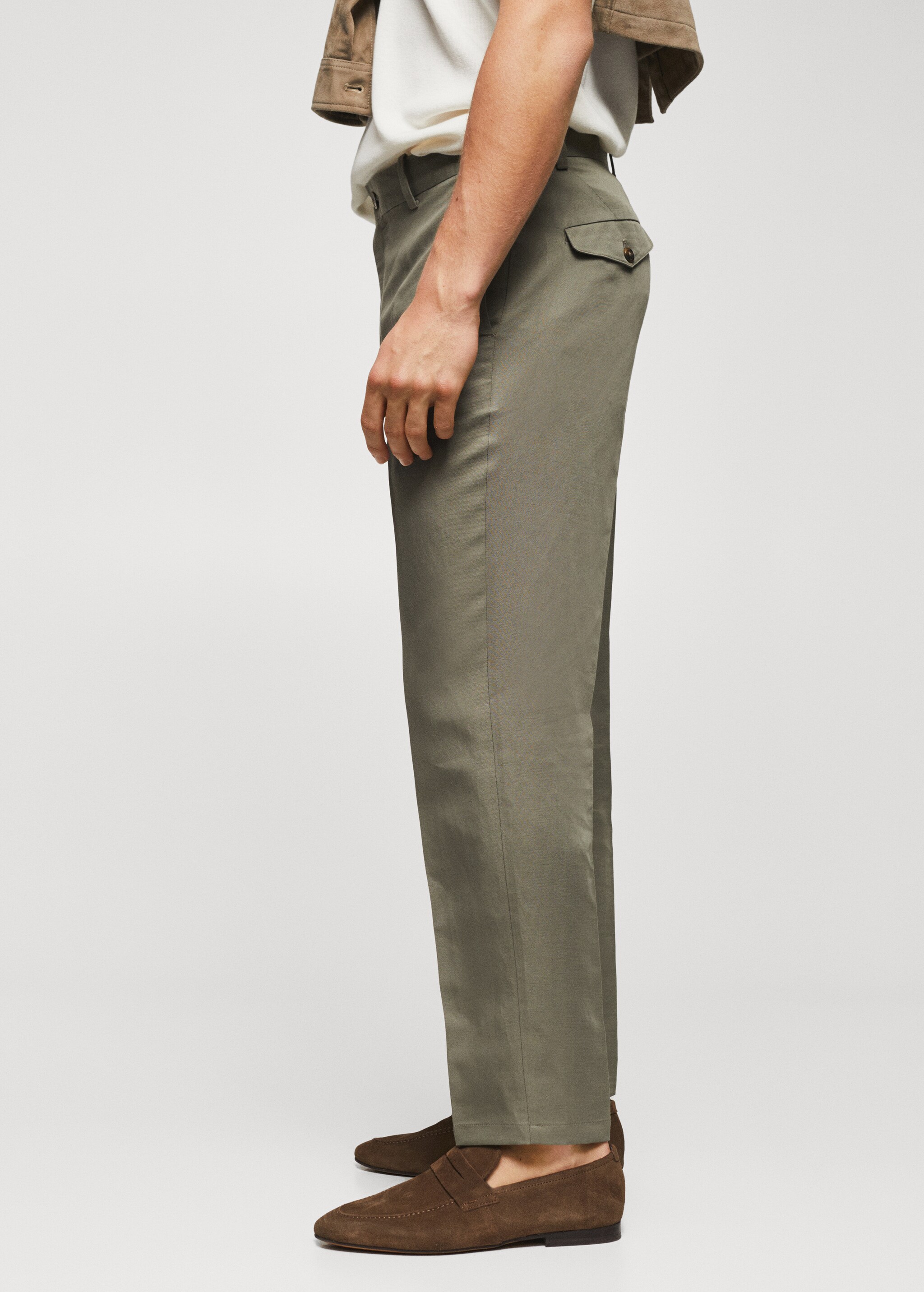 Slim-fit lyocell linen trousers - Details of the article 2