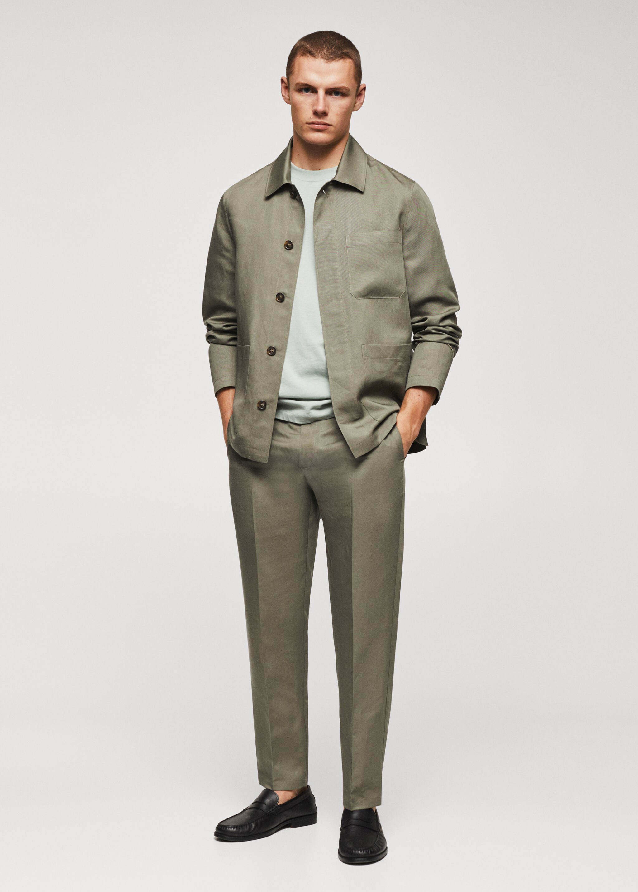 Slim-fit lyocell linen trousers - Details of the article 6