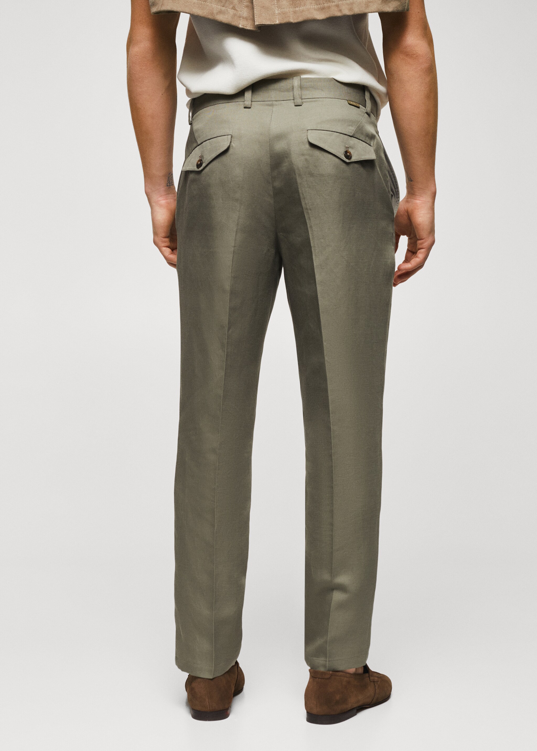 Slim-fit lyocell linen trousers - Reverse of the article