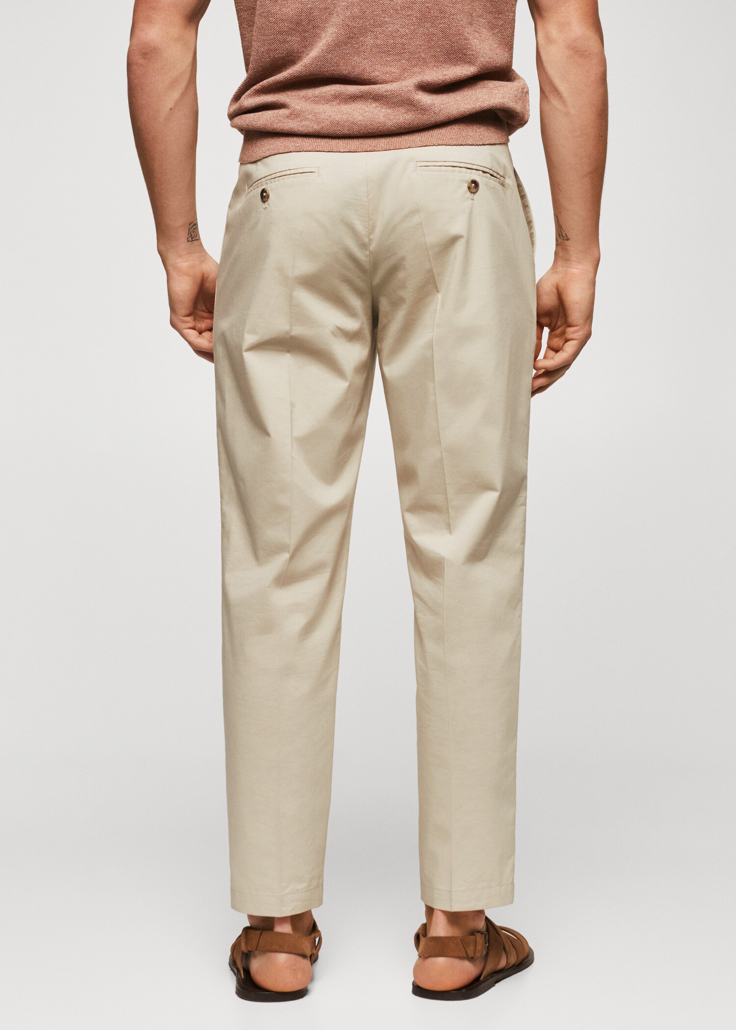 Cotton pleated pants - Reverse of the article