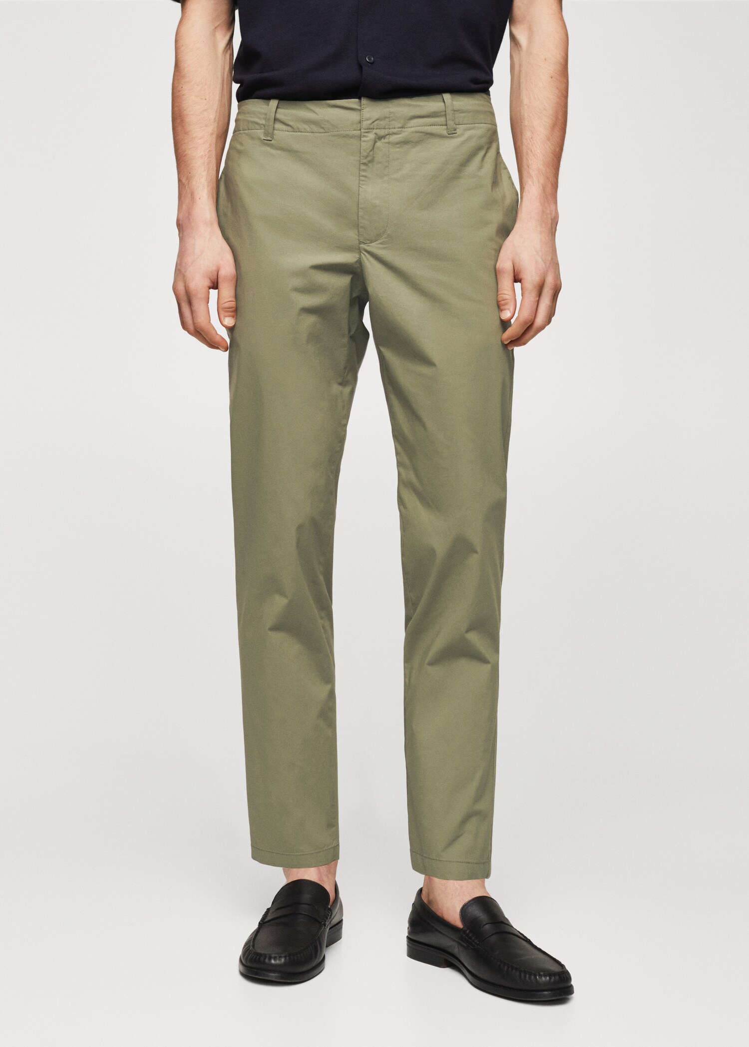 Slim-fit cotton trousers - Medium plane