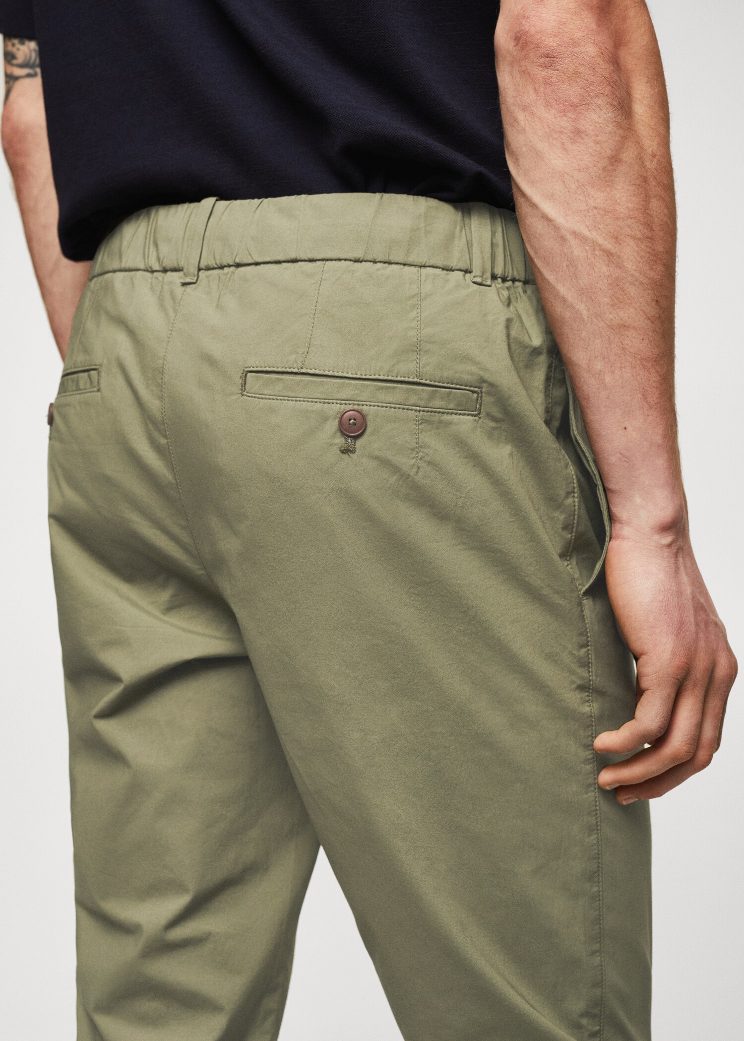 Slim-fit cotton trousers - Details of the article 6