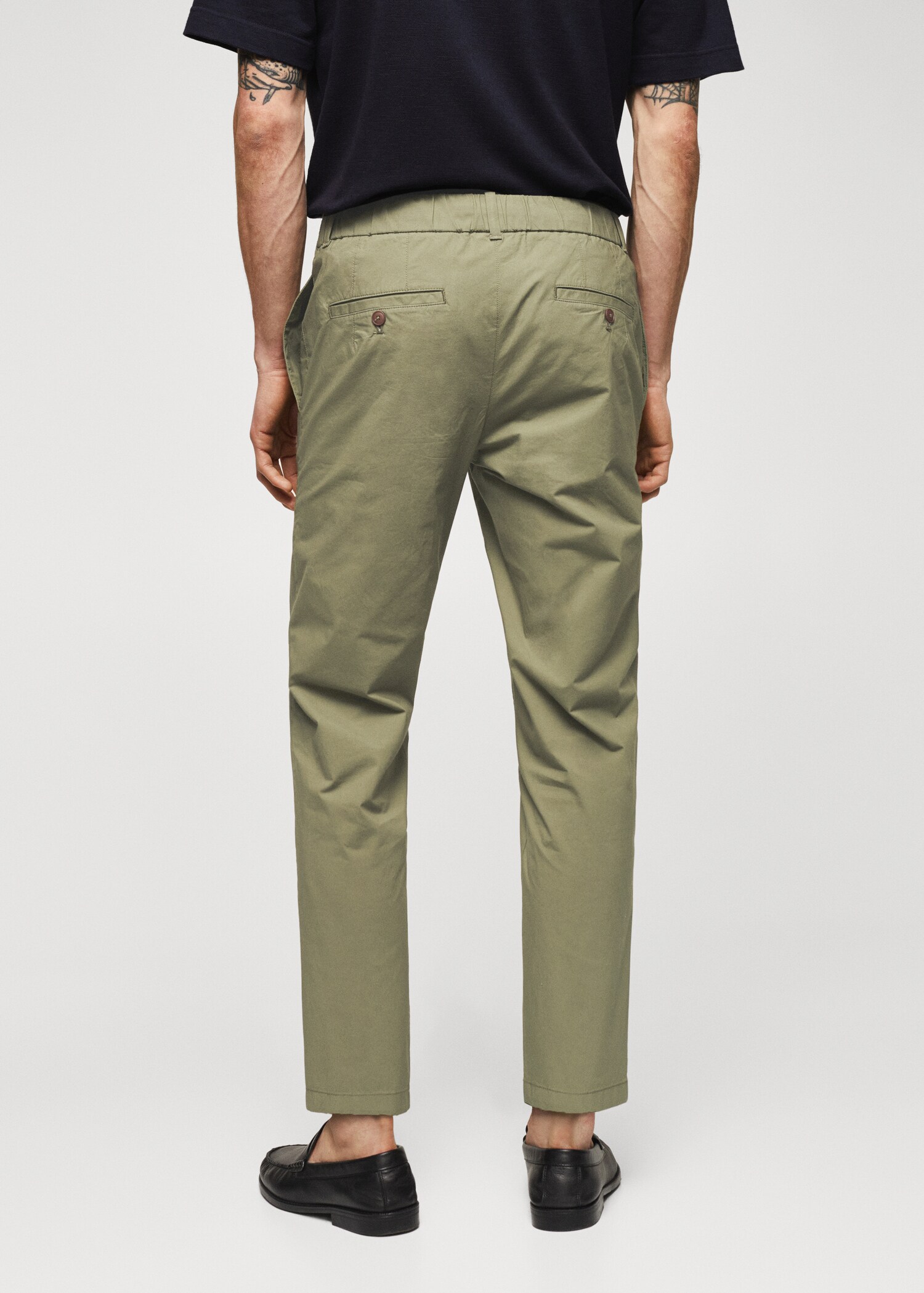 Slim-fit cotton trousers - Reverse of the article