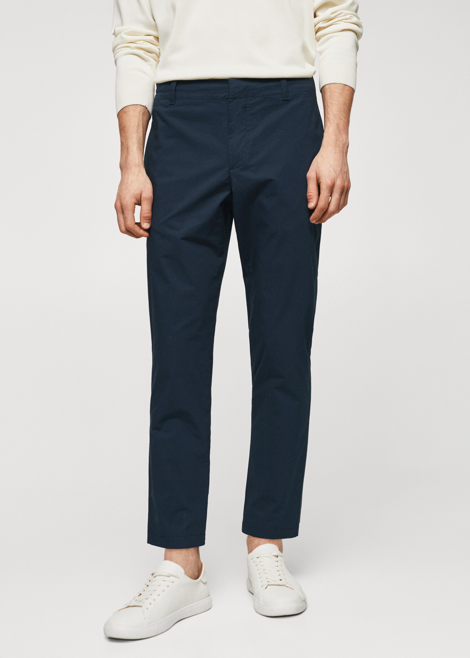 Slim-fit cotton pants - Medium plane