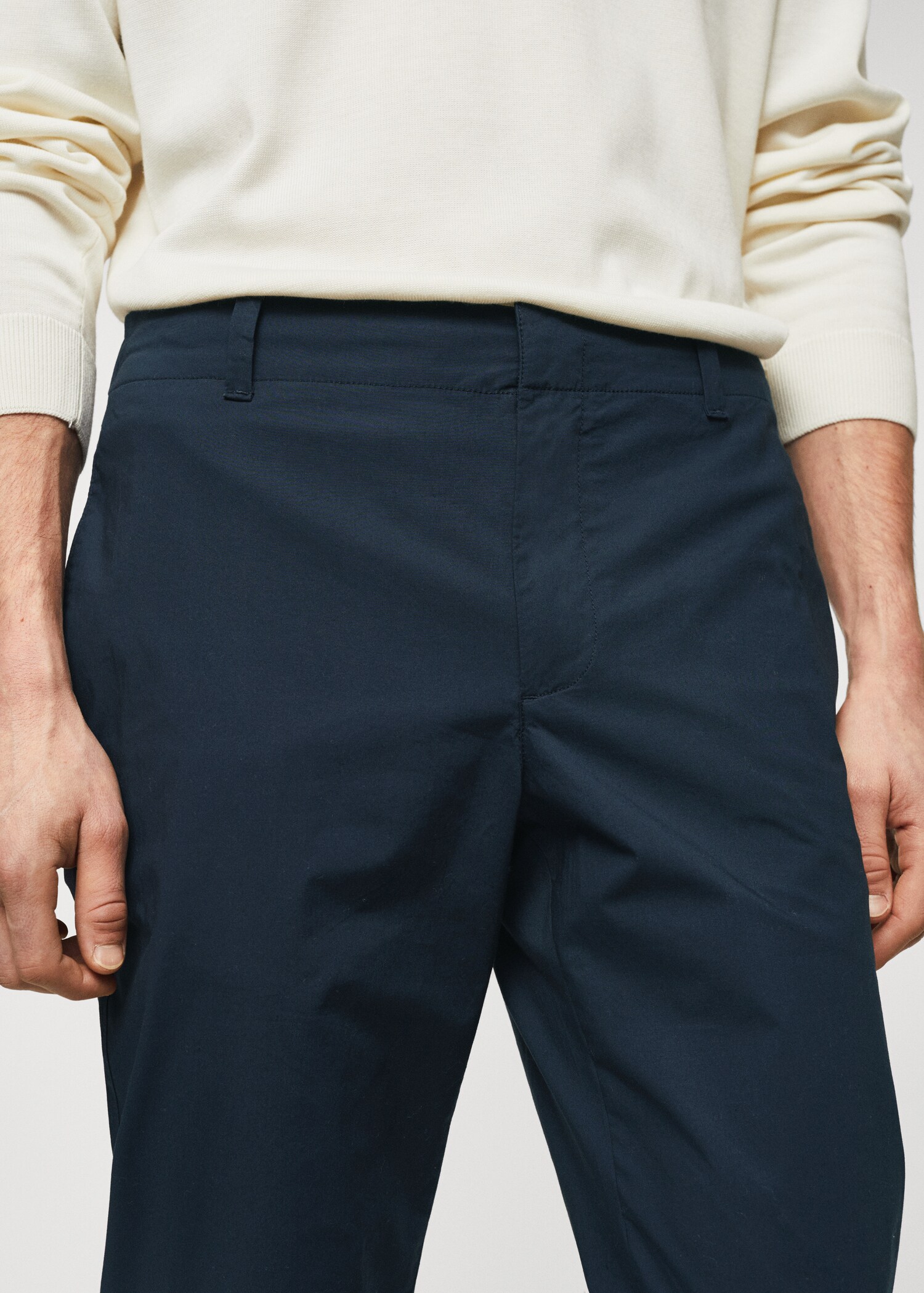 Slim-fit cotton pants - Details of the article 1