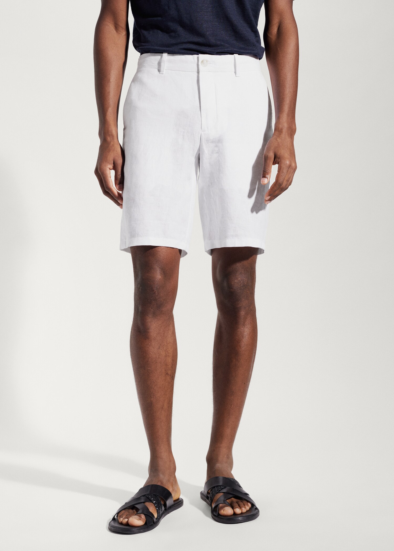 Bermudashorts aus 100 % Leinen - Mittlere Ansicht