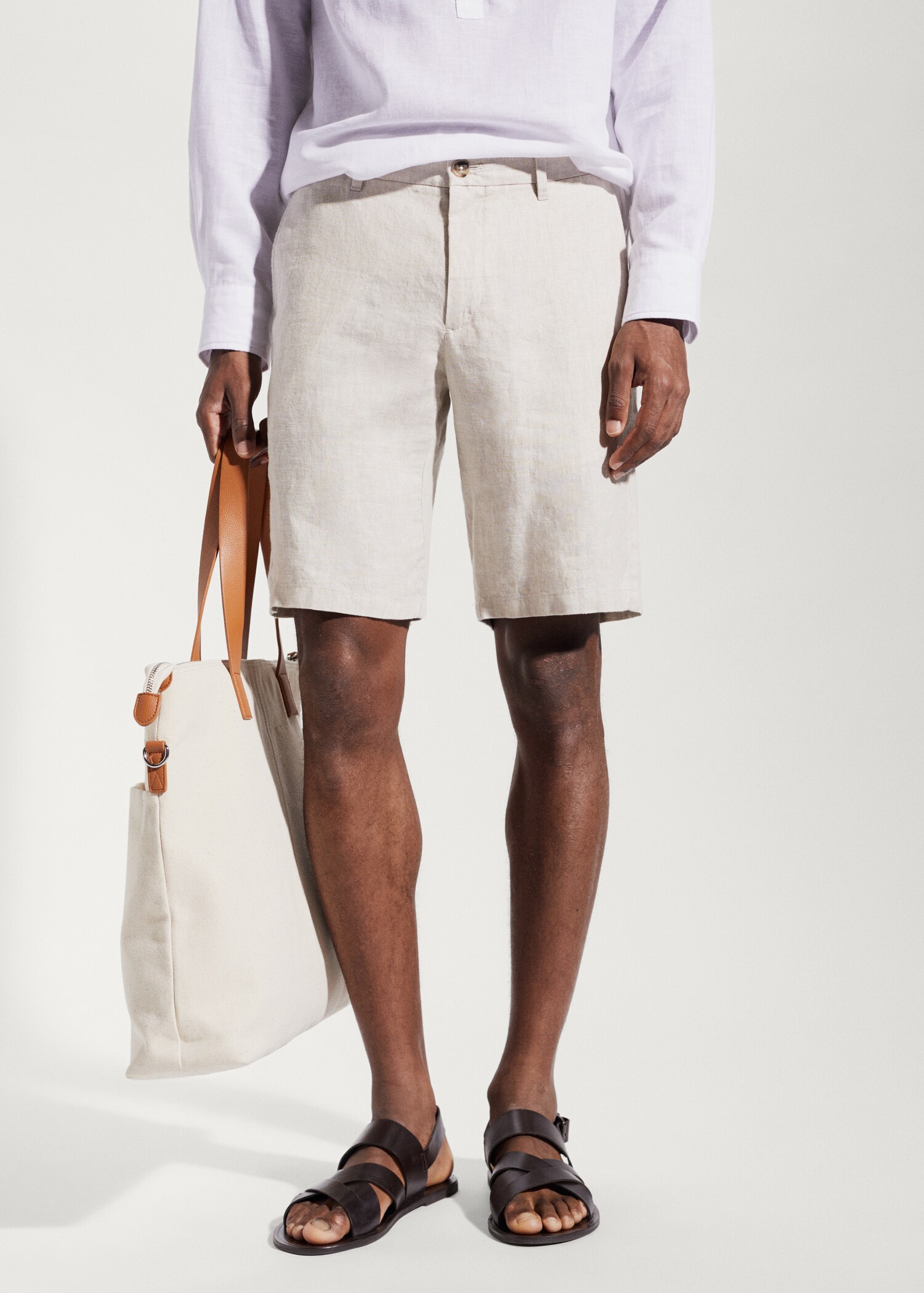 Bermudashorts aus 100 % Leinen - Mittlere Ansicht