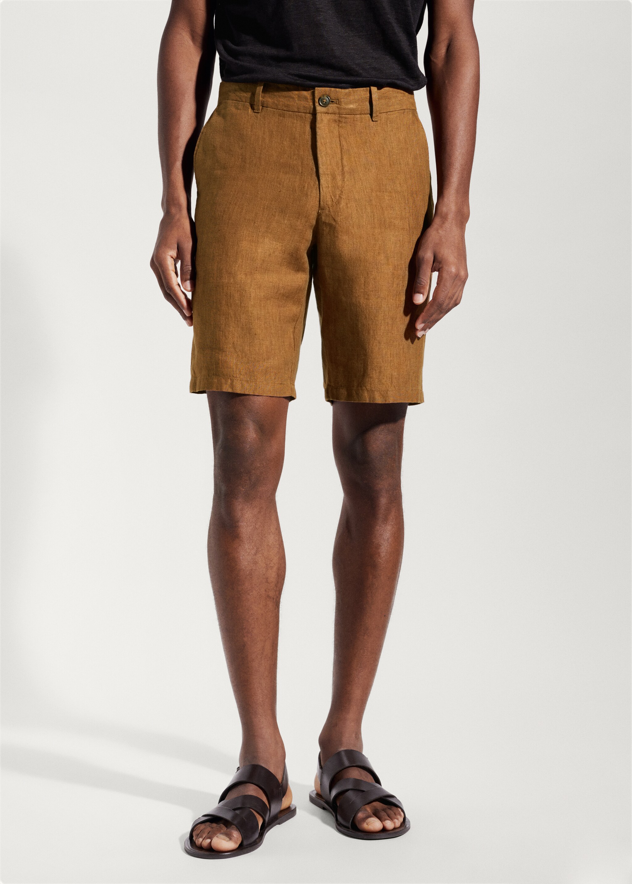 100% linen bermuda shorts - Medium plane