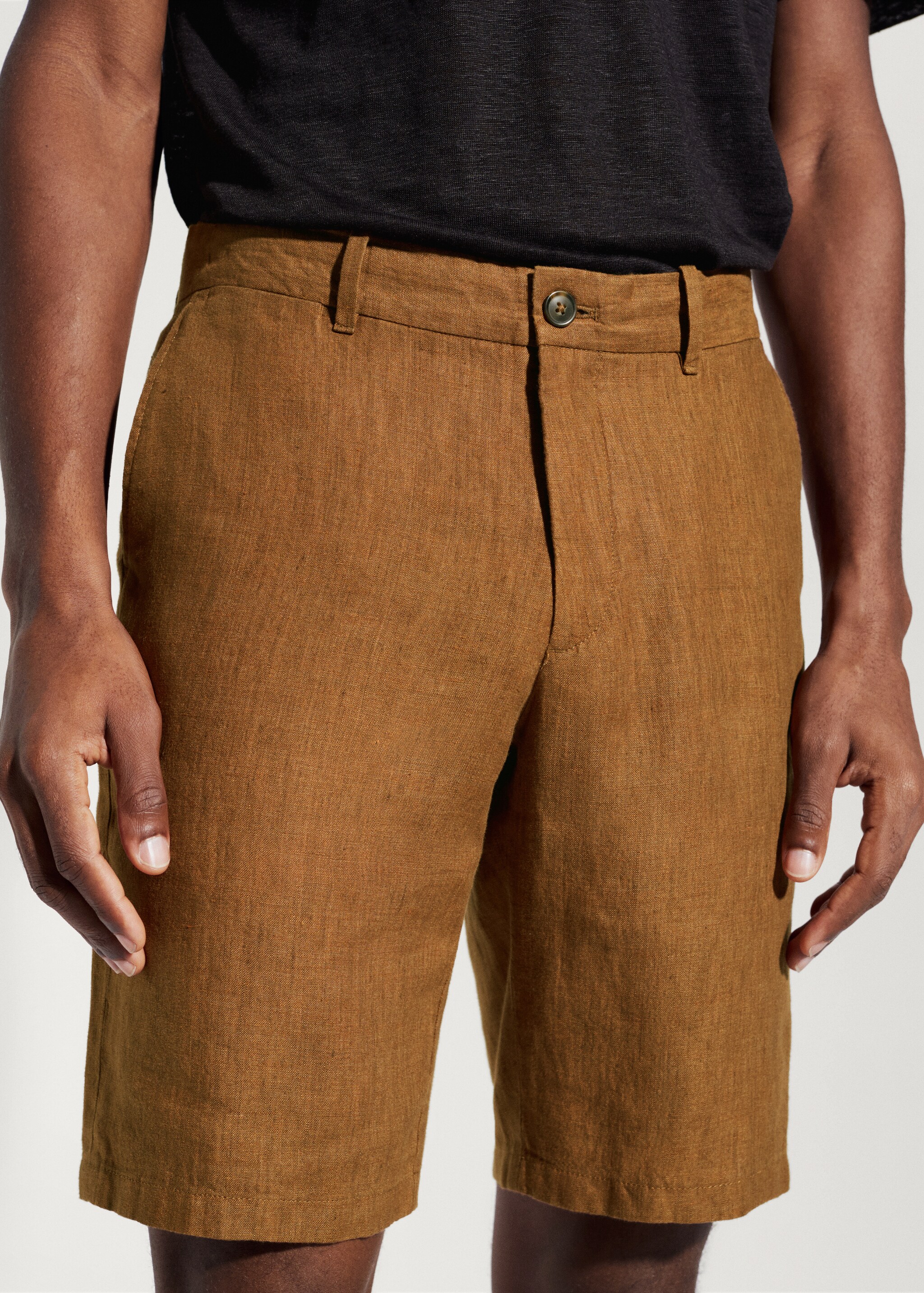 100% linen bermuda shorts - Details of the article 1