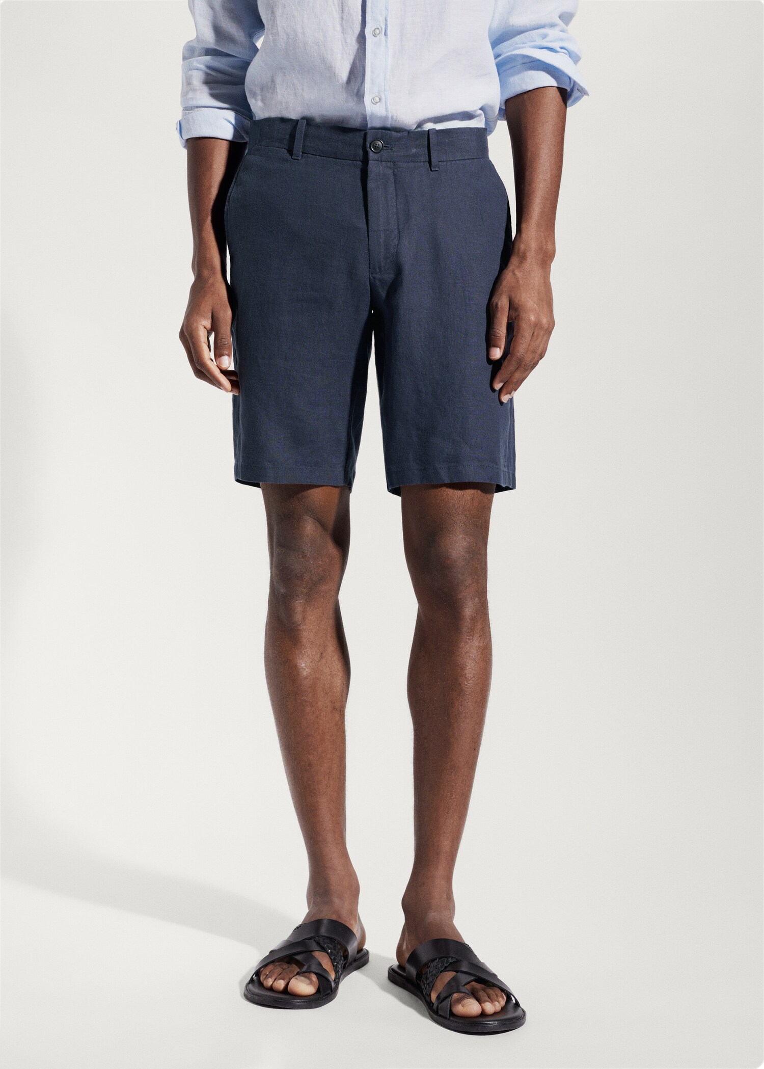 Bermudashorts aus 100 % Leinen - Mittlere Ansicht