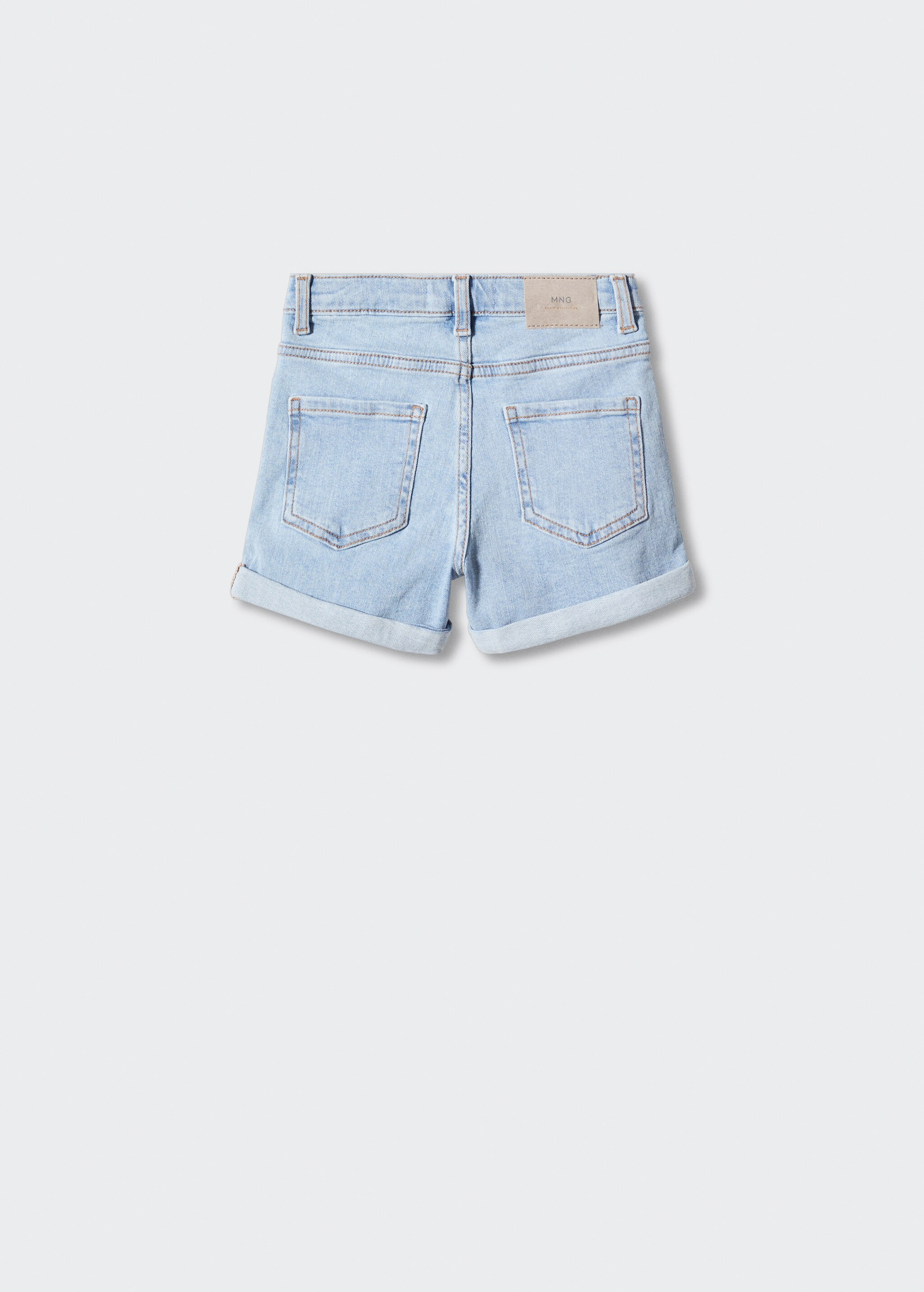 Rolled-up hem denim shorts - Reverse of the article