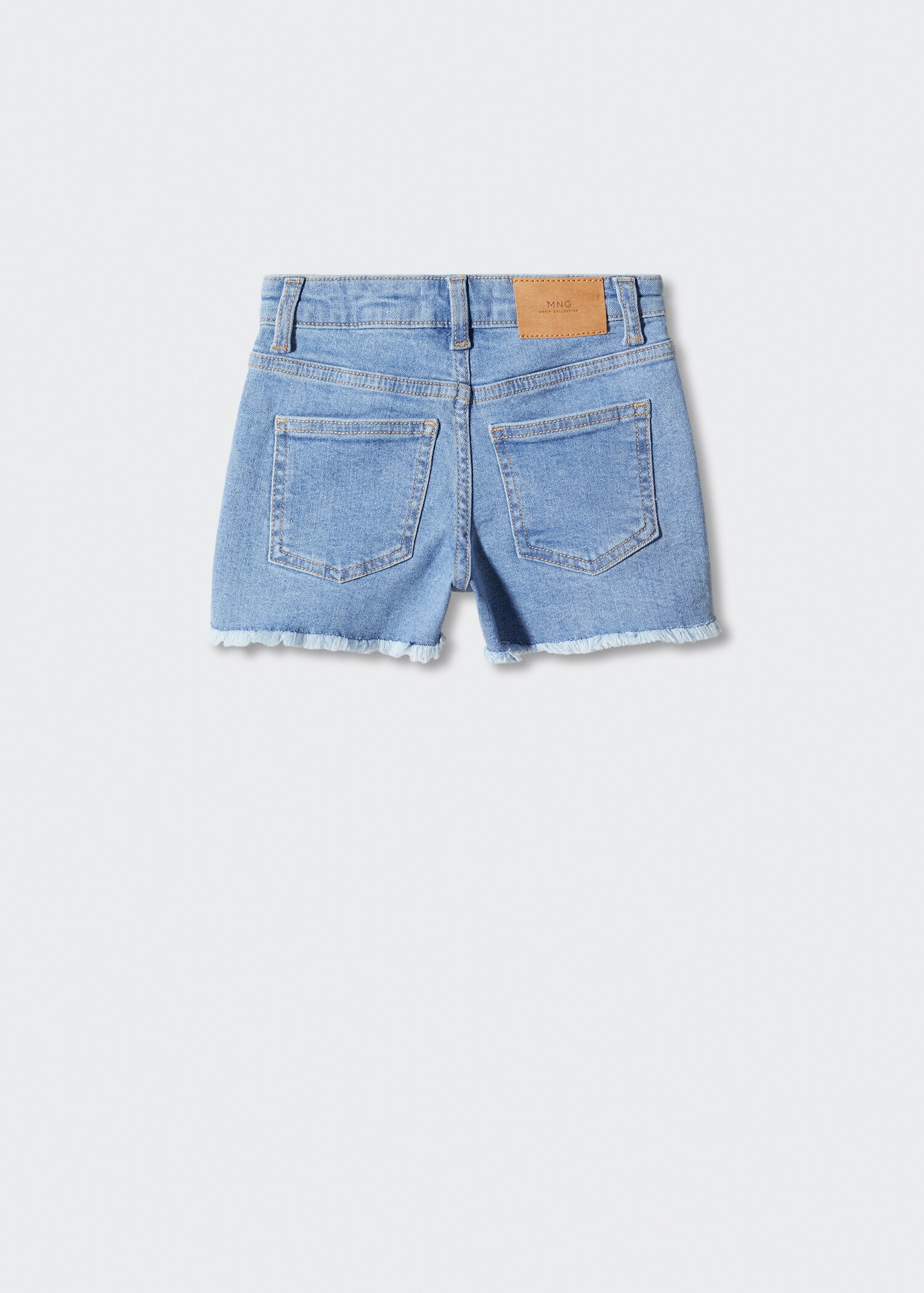 Frayed hem denim shorts - Reverse of the article