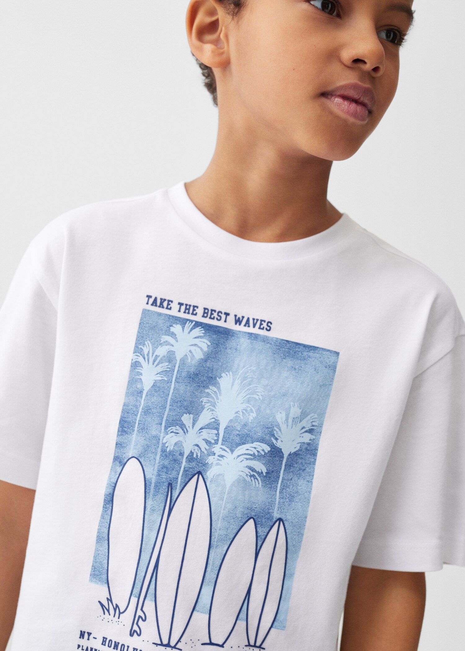 Printed cotton-blend T-shirt - Details of the article 1