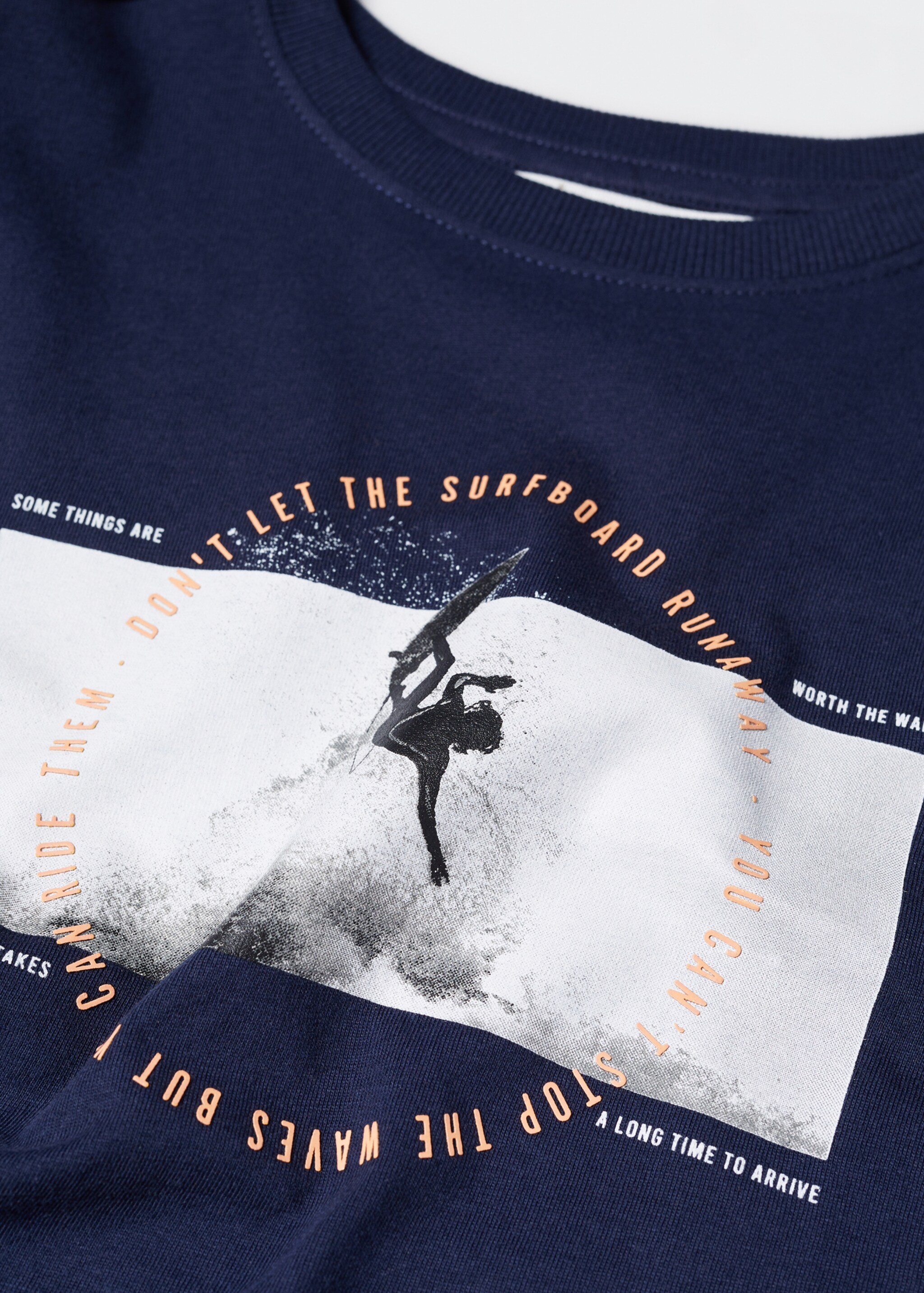 Printed cotton-blend t-shirt - Details of the article 8, Dark Navy. Ref: 47015950-00.