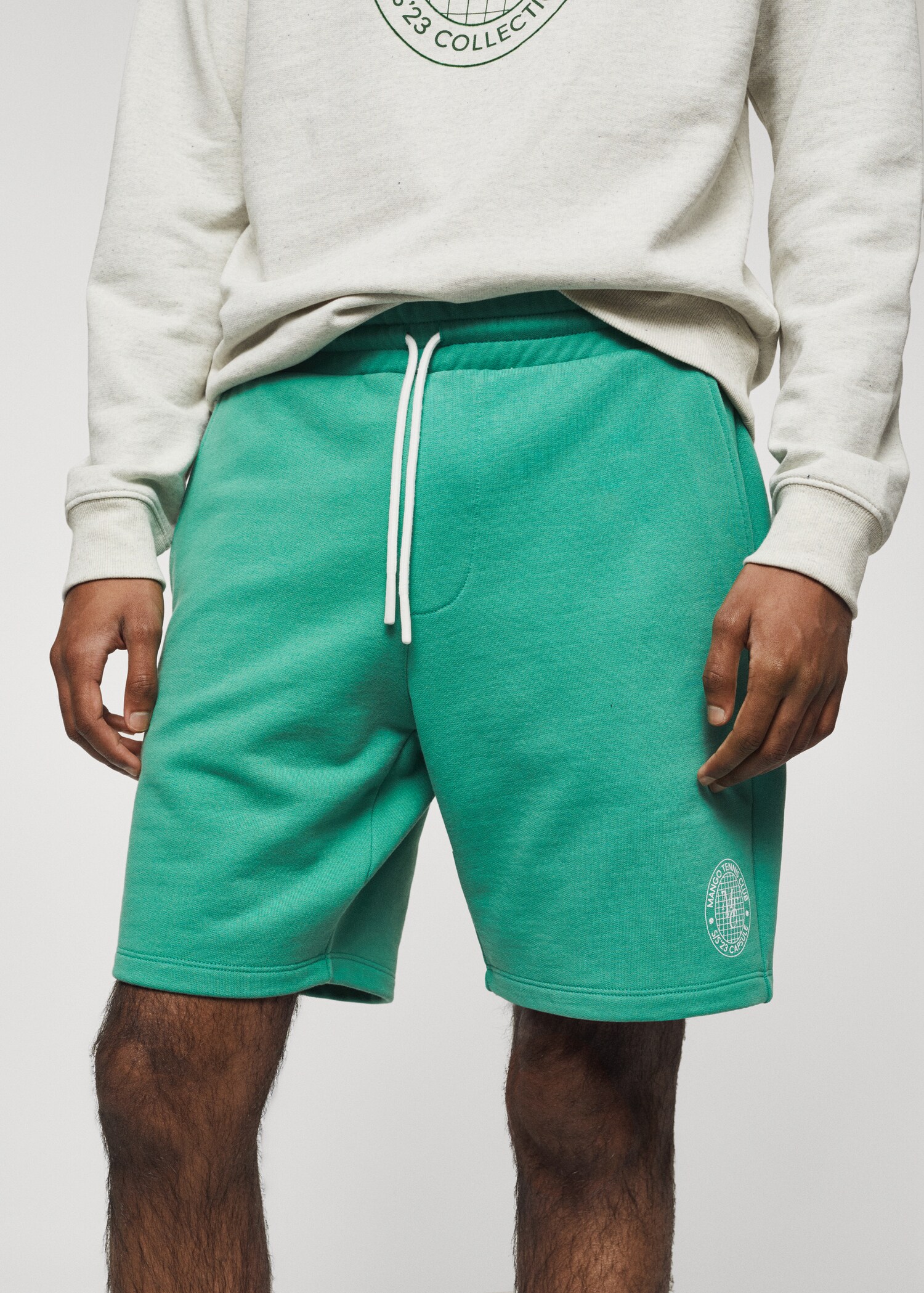 Cotton shorts with drawstring - Details of the article 1