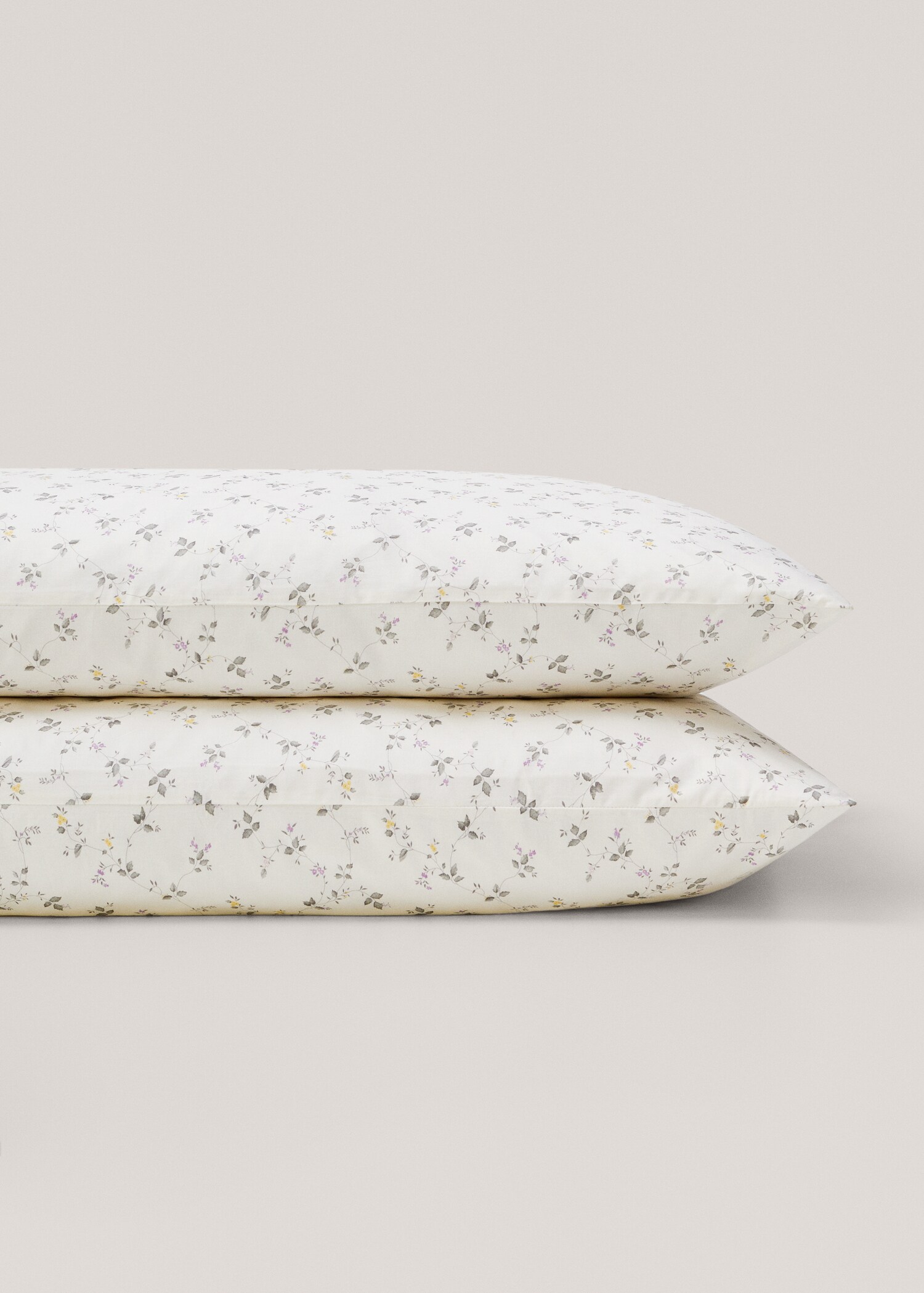 Floral-print pillow case 45x110cm - Details of the article 1