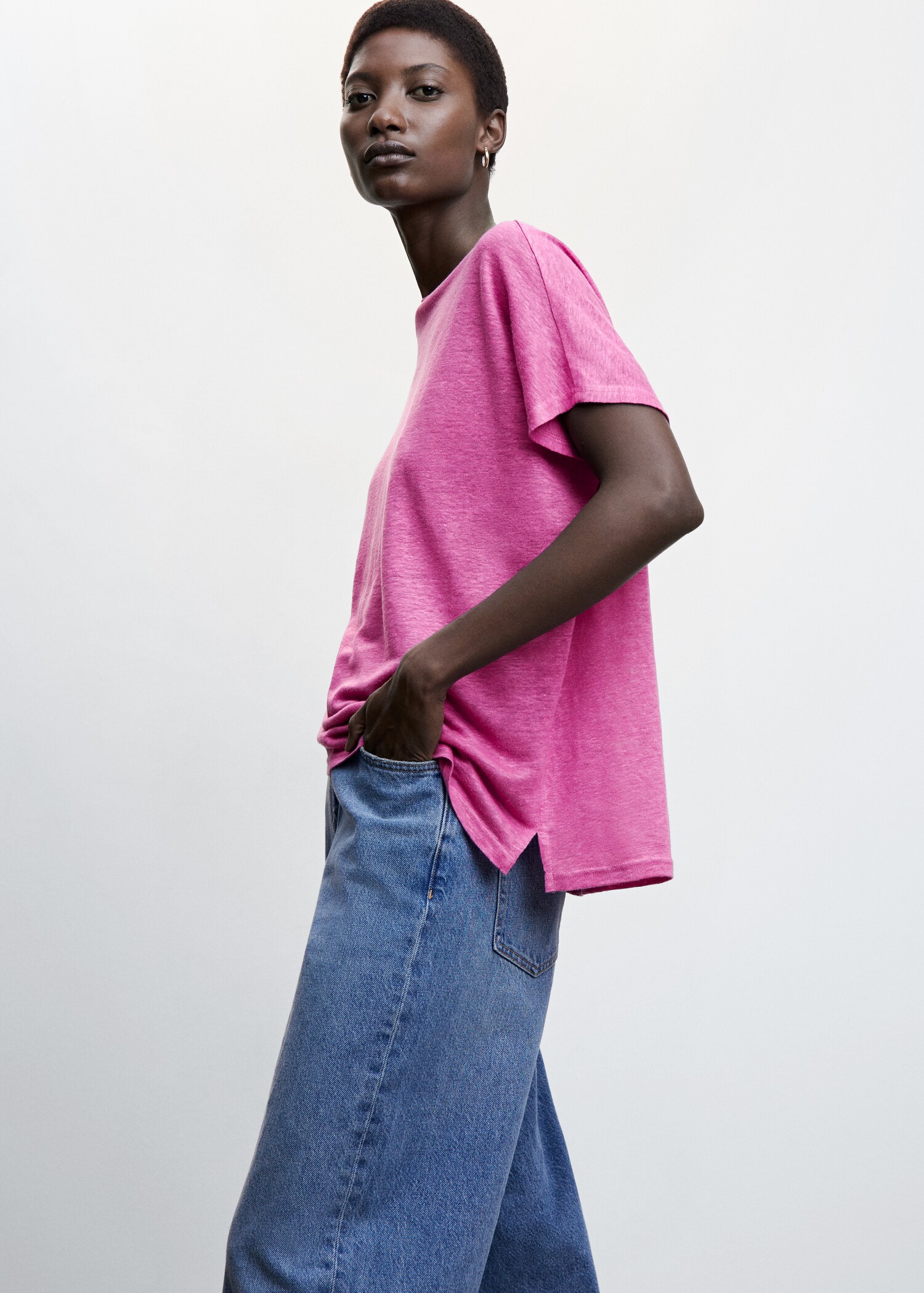 100% linen t-shirt - Details of the article 1