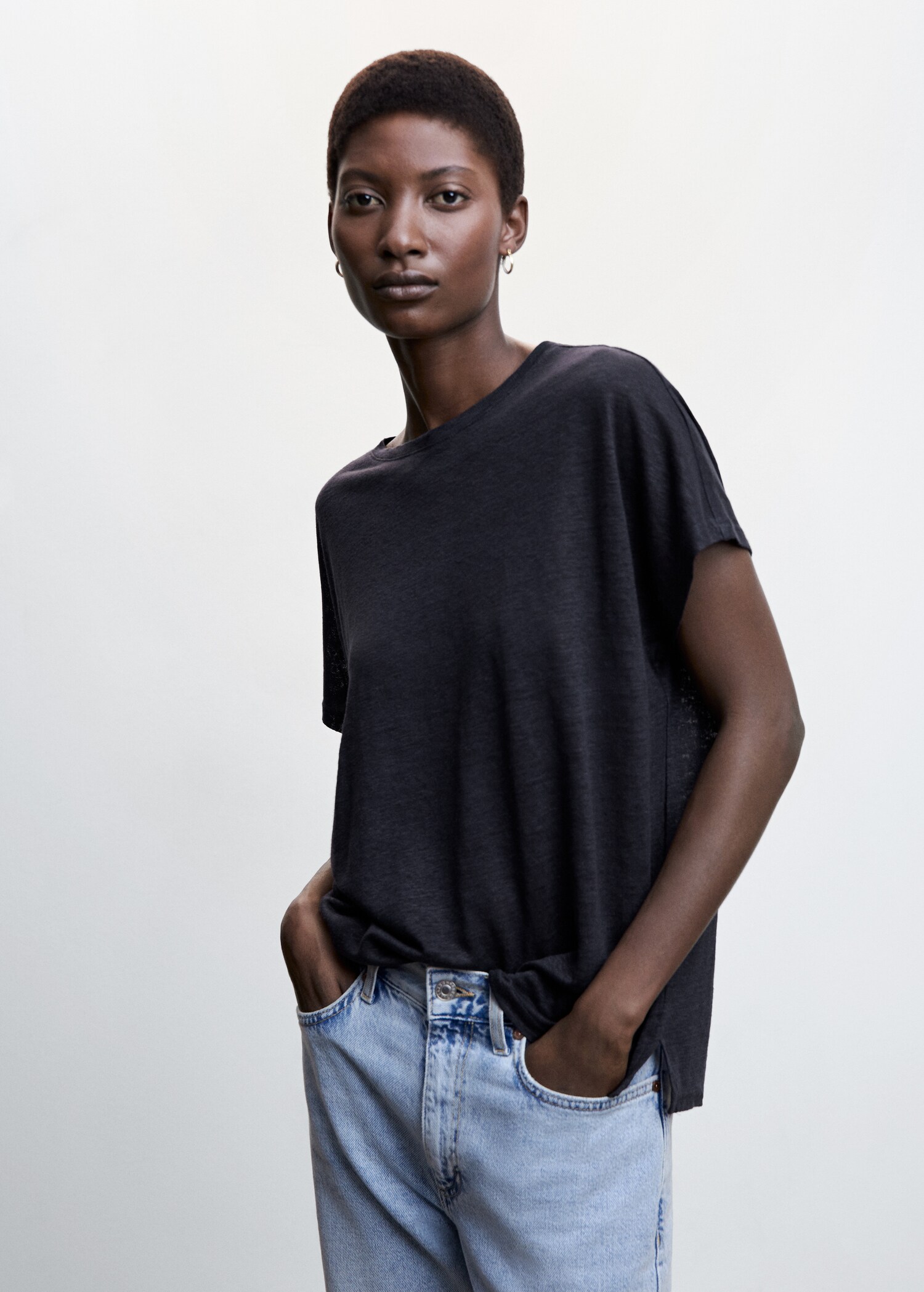 100% linen t-shirt - Medium plane