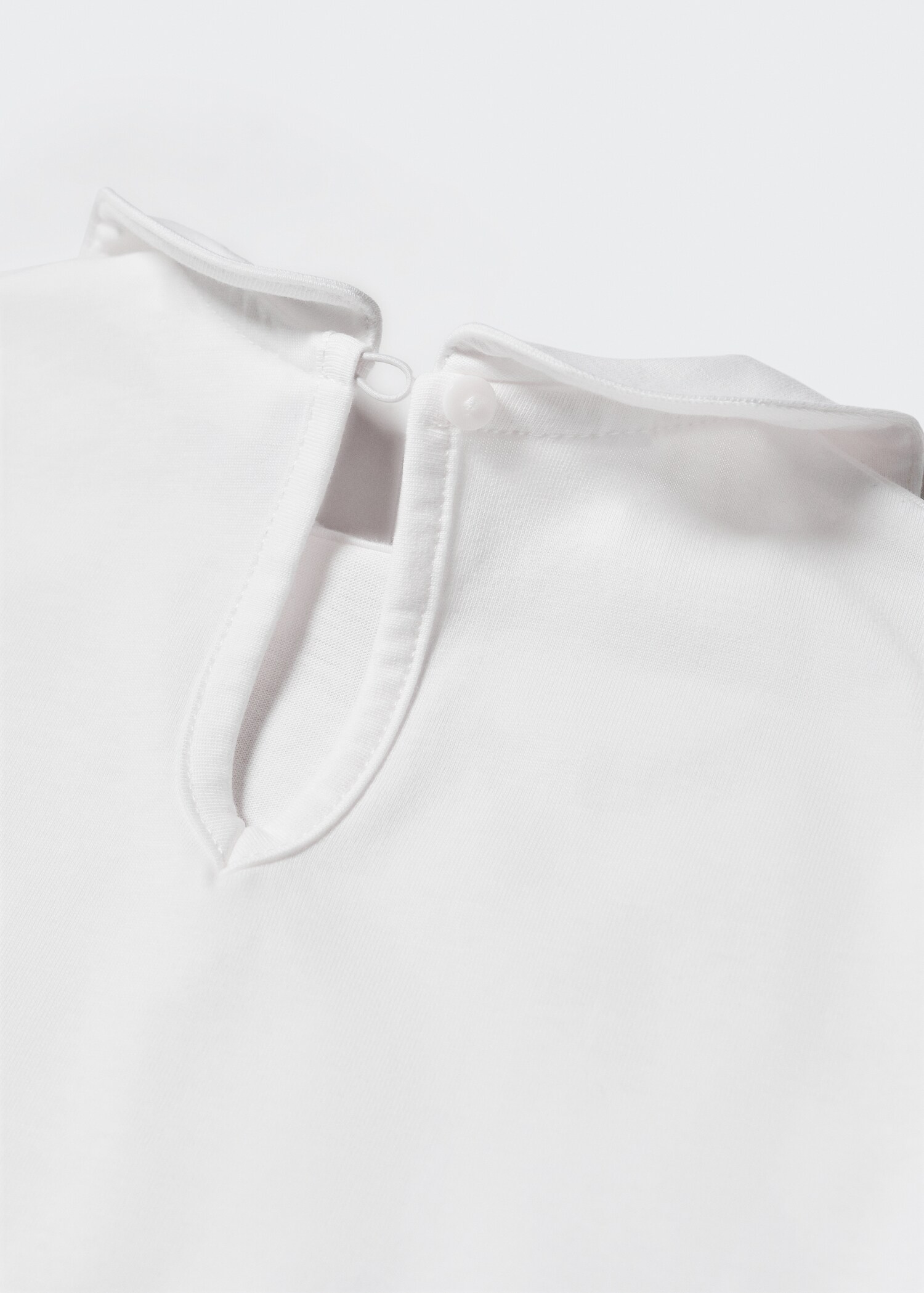 Baumwoll-T-Shirt mit Babydoll-Kragen - Detail des Artikels 0