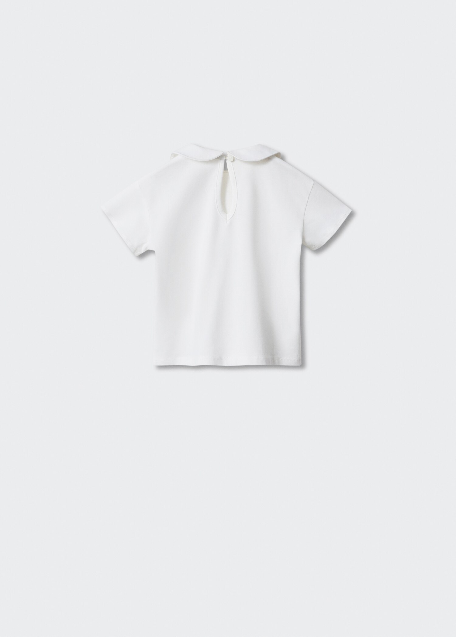 Baumwoll-T-Shirt mit Babydoll-Kragen - Rückseite des Artikels