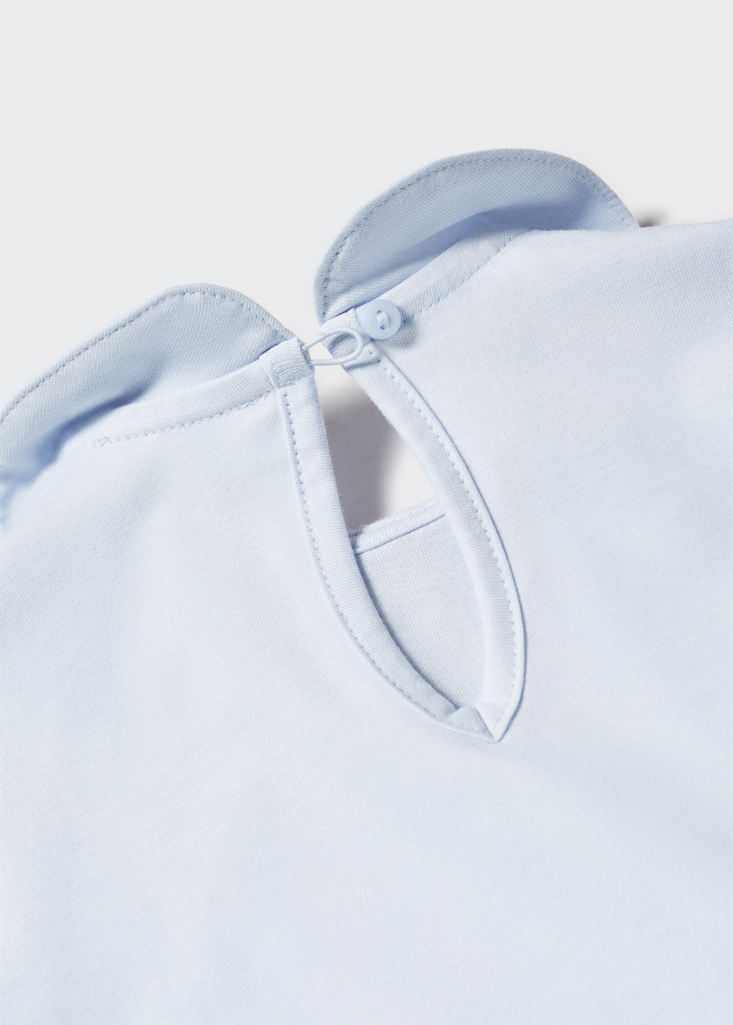 Baumwoll-T-Shirt mit Babydoll-Kragen - Detail des Artikels 0