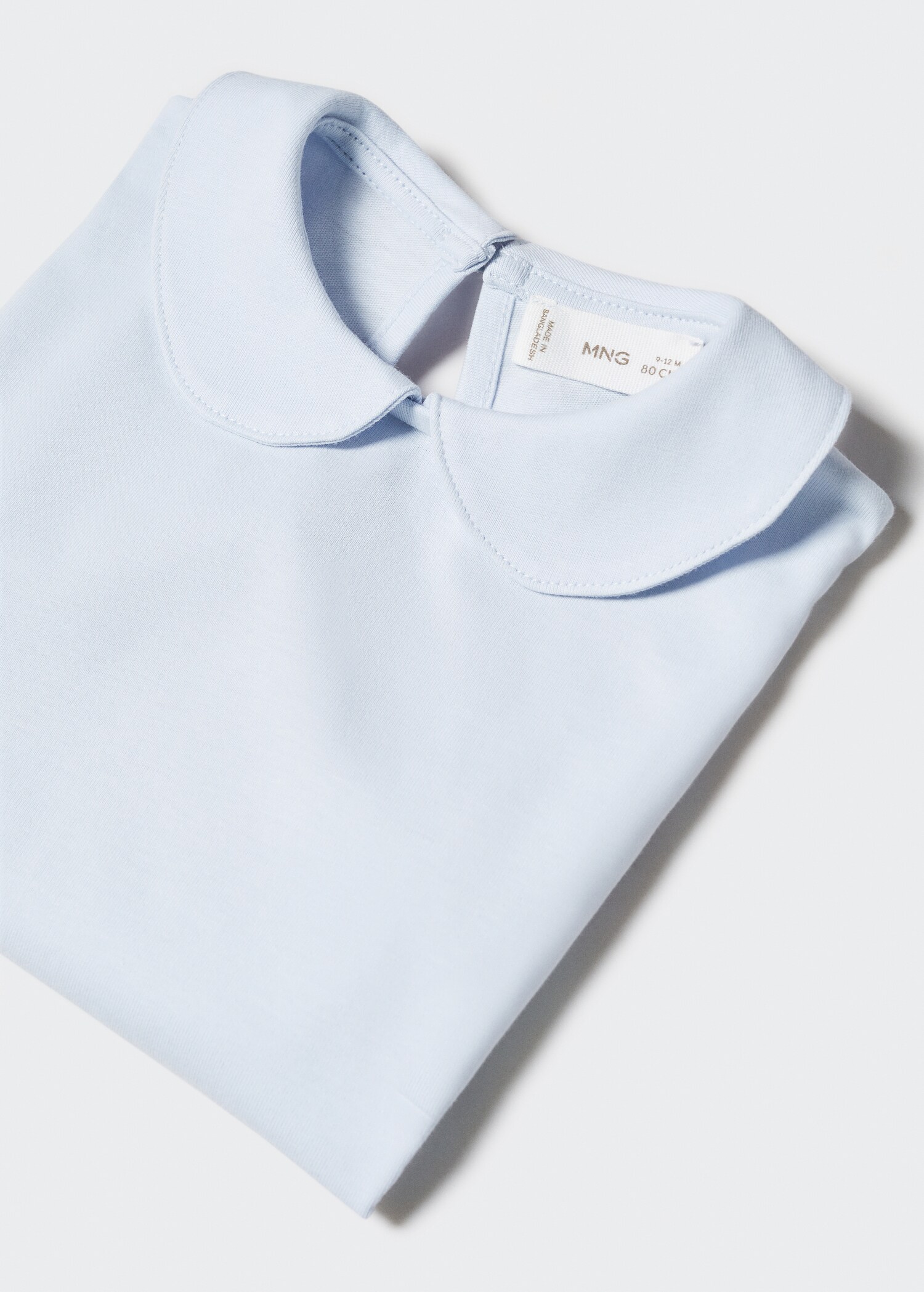 Baumwoll-T-Shirt mit Babydoll-Kragen - Detail des Artikels 8