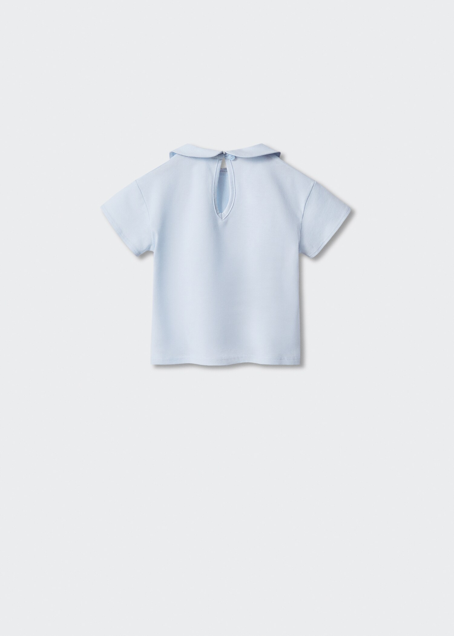Baumwoll-T-Shirt mit Babydoll-Kragen - Rückseite des Artikels